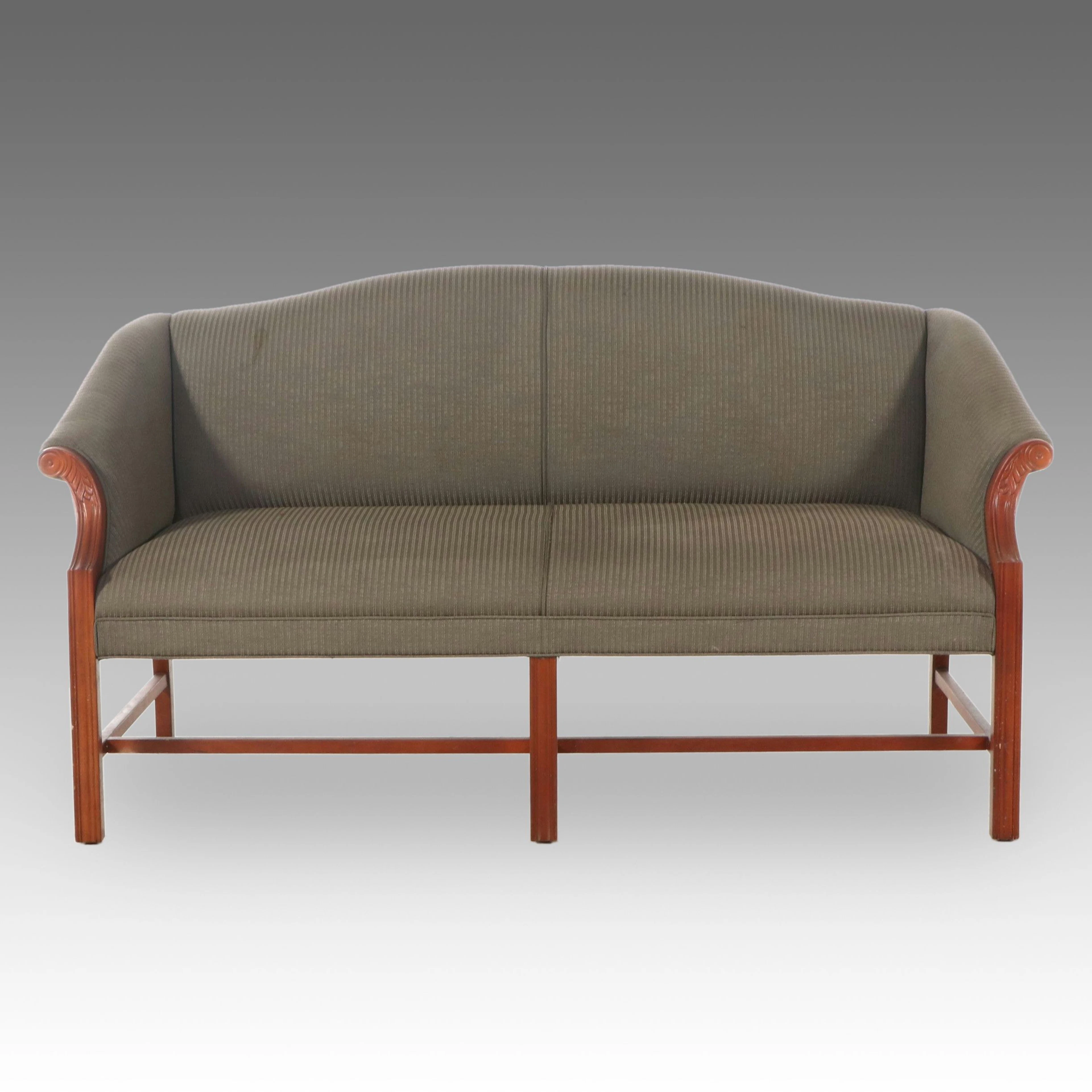 Contemporary Chippendale Style Mahogany Finish Sofa
