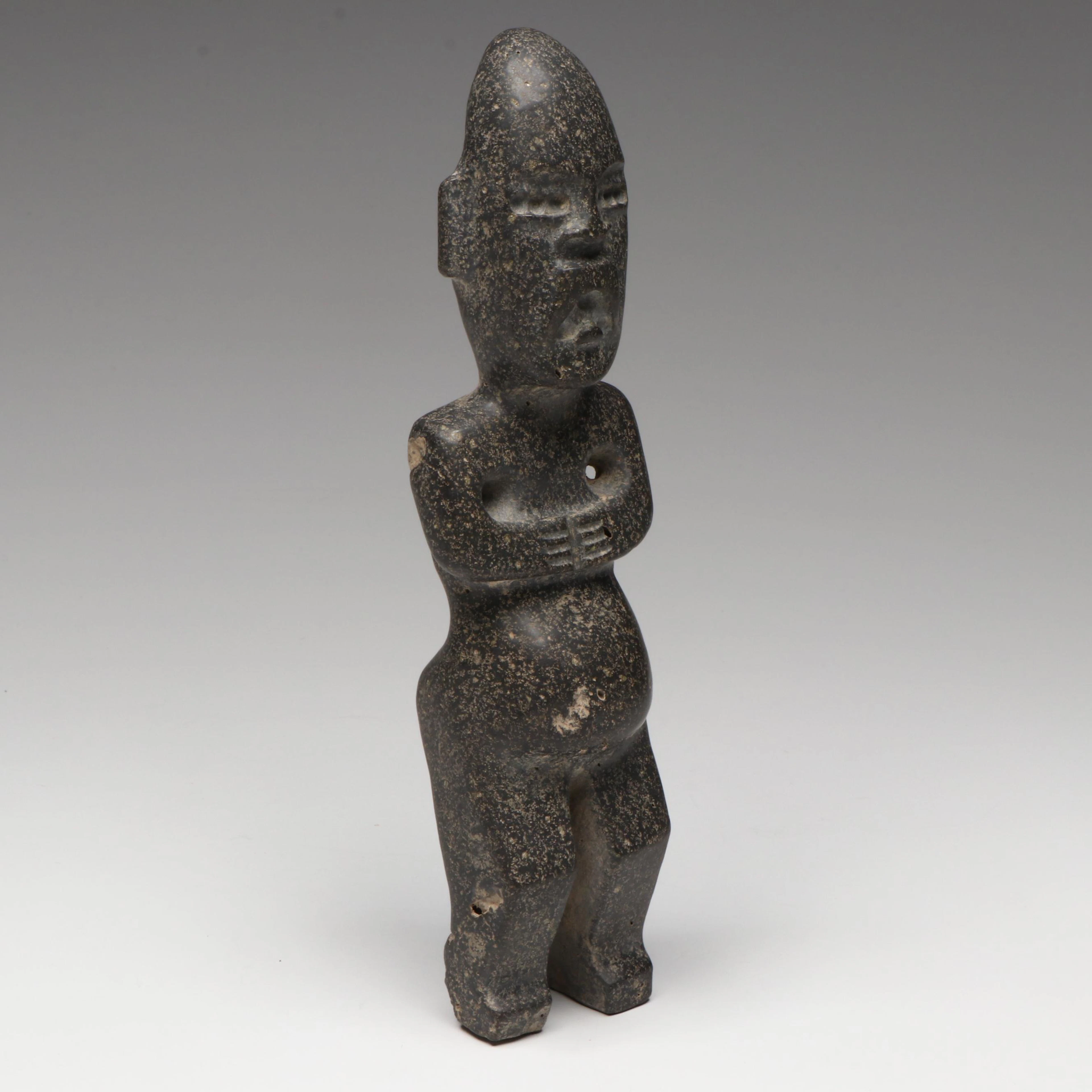 Pre-Columbian Carved Stone Figure, Likely Olmec