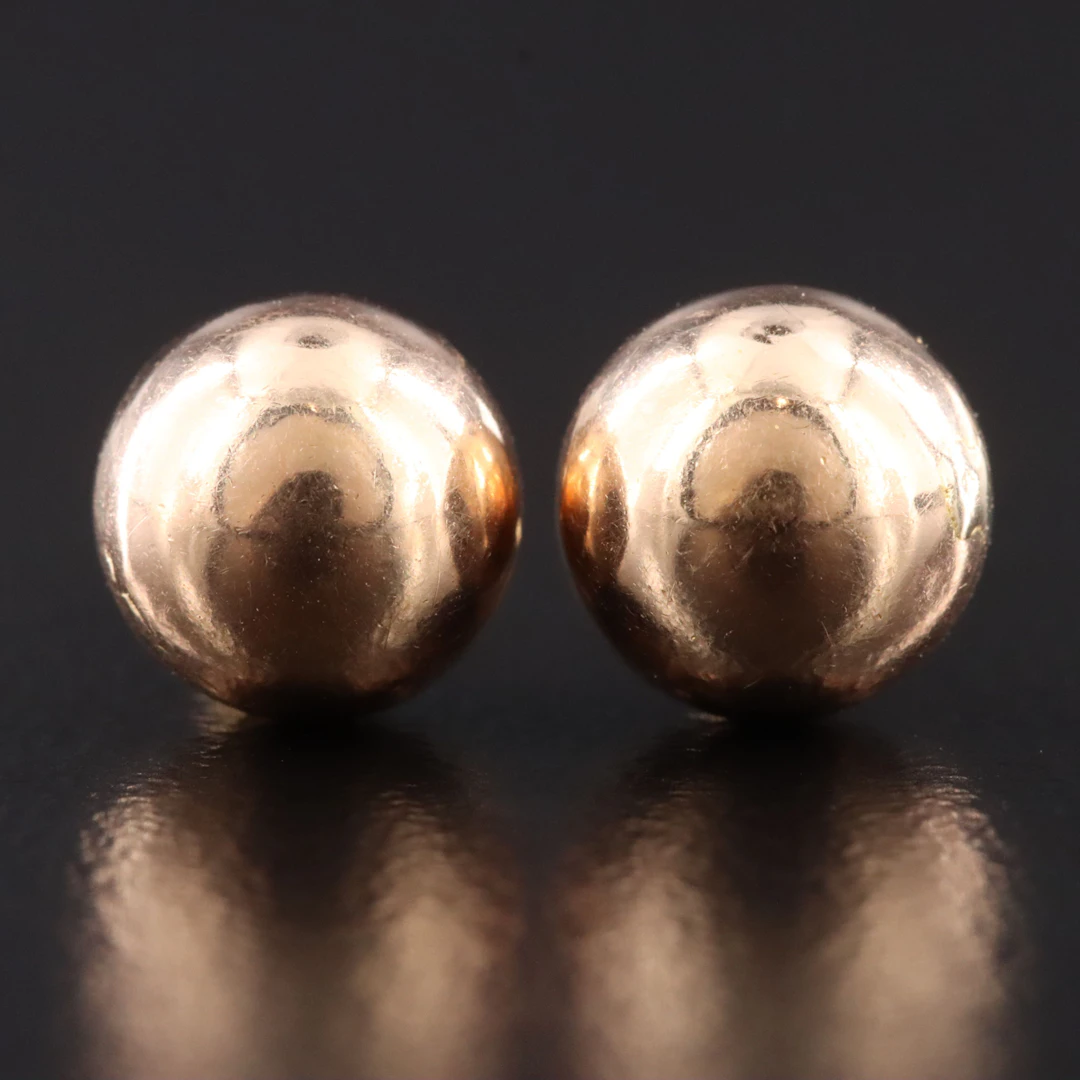 14K Gold Bead Earrings