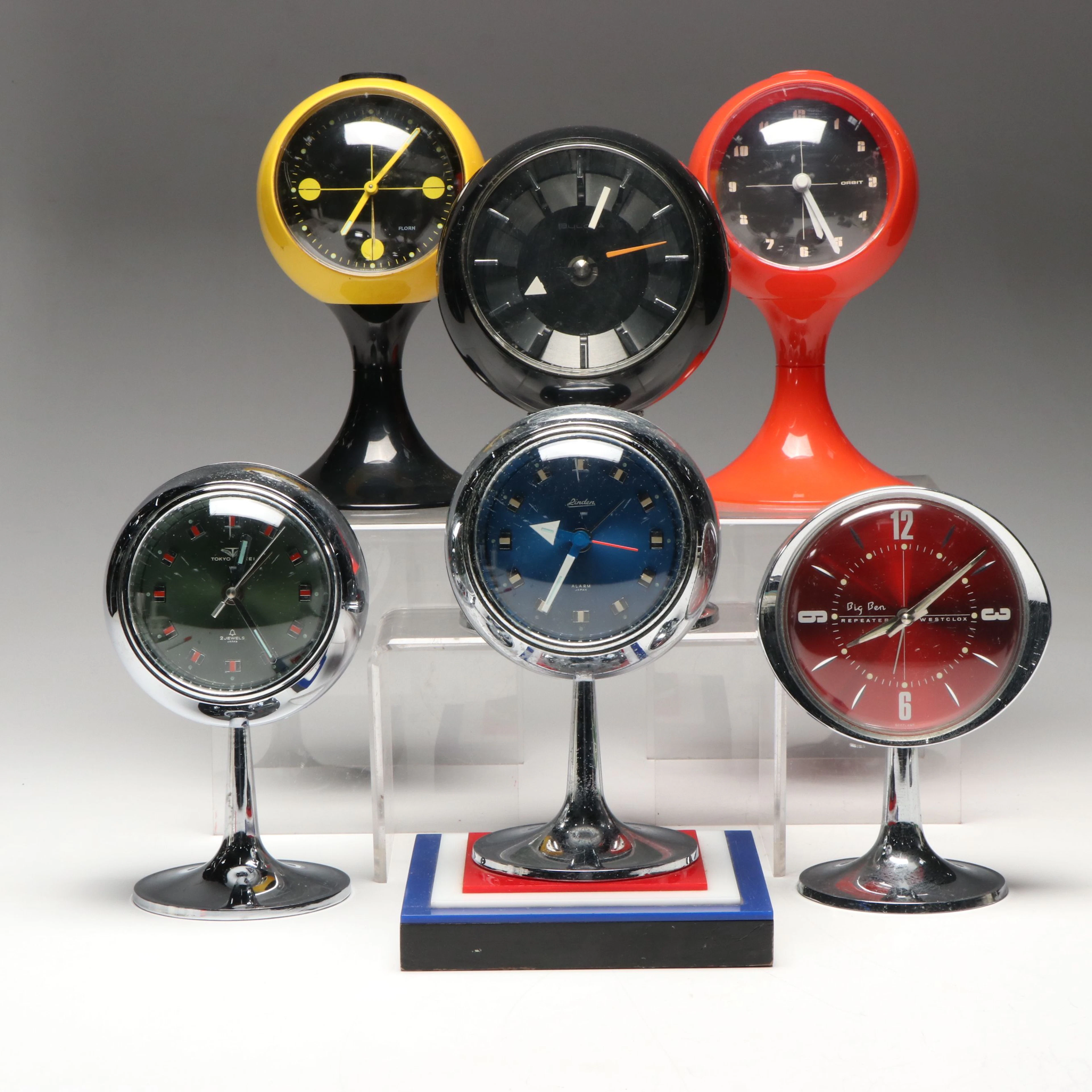 Westclox Big Ben with Other Mid Century Modern Style Big Eye Clocks