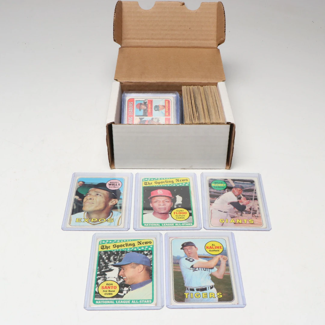 1969 Topps Baseball Cards with Willie McCovey, Al Kaline, and Ron Santo