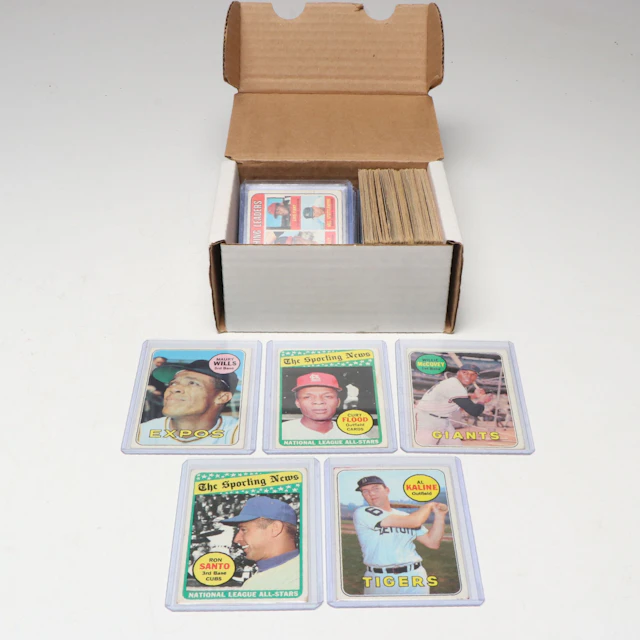 1969 Topps Baseball Cards with Willie McCovey, Al Kaline, and Ron Santo