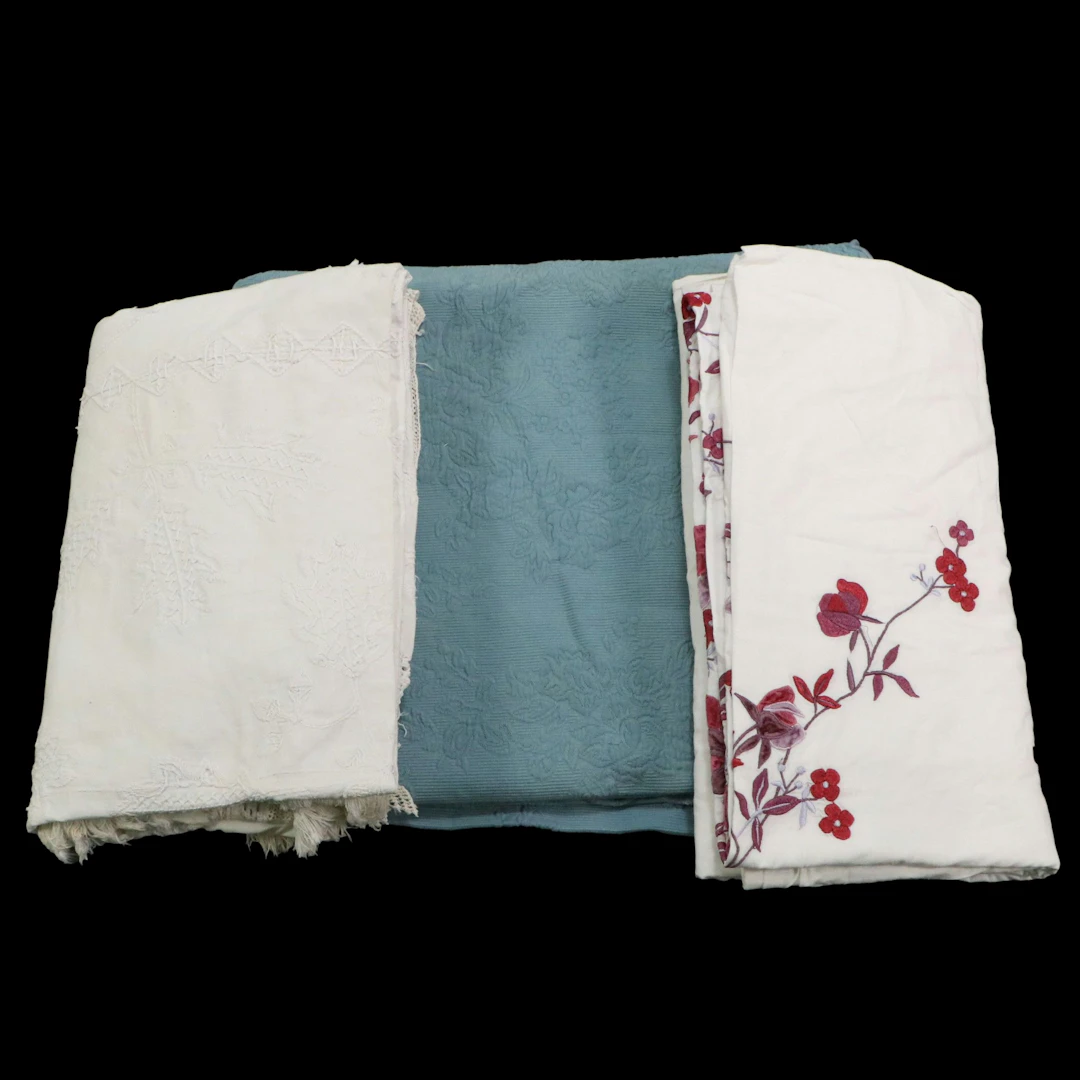 The Company Store Matelasse Coverlet, with Embroidery Duvet Cover, Bedspread