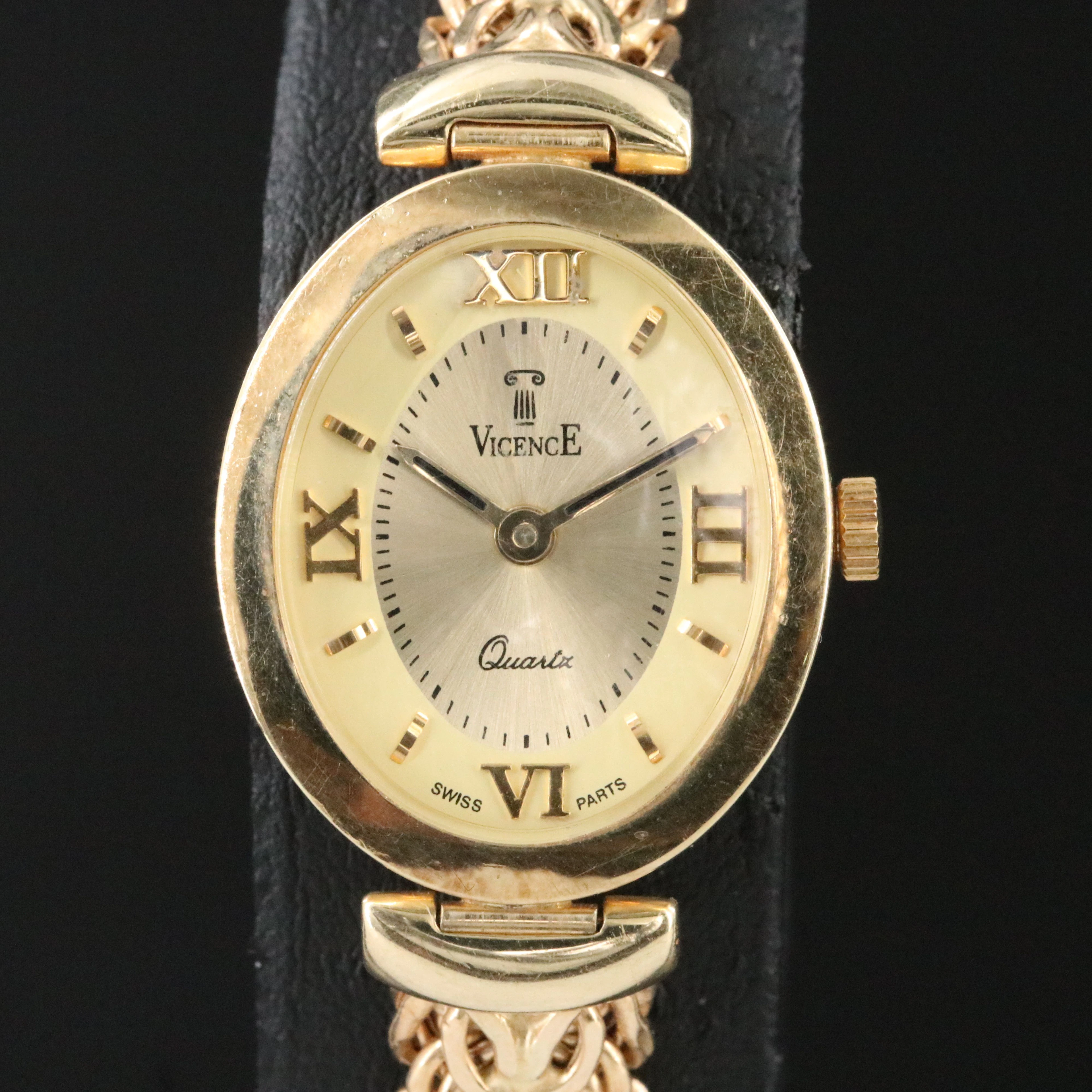 VicencE Italy 14K Filigree Quartz Watch