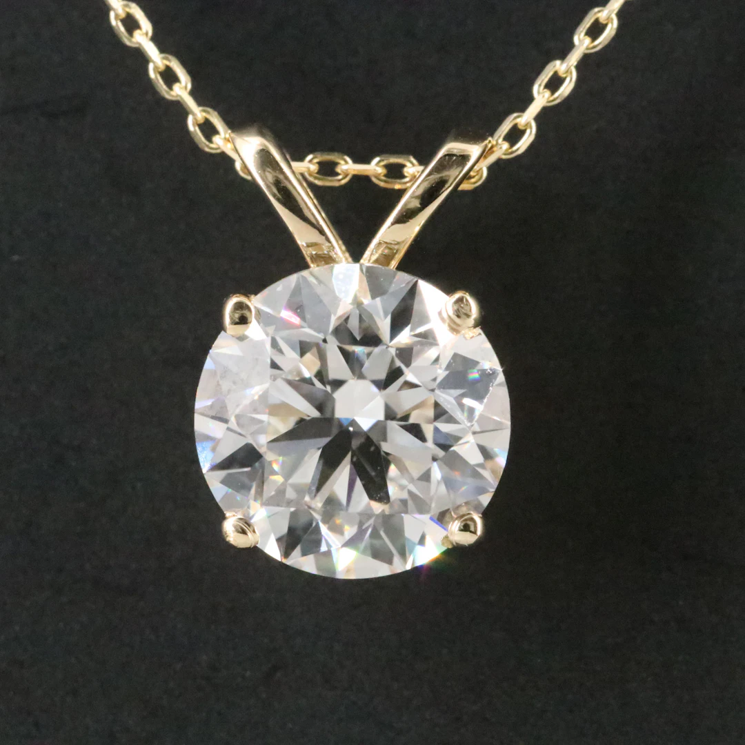 14K 2.09 CT Lab Grown Diamond Solitaire Necklace with IGI Report