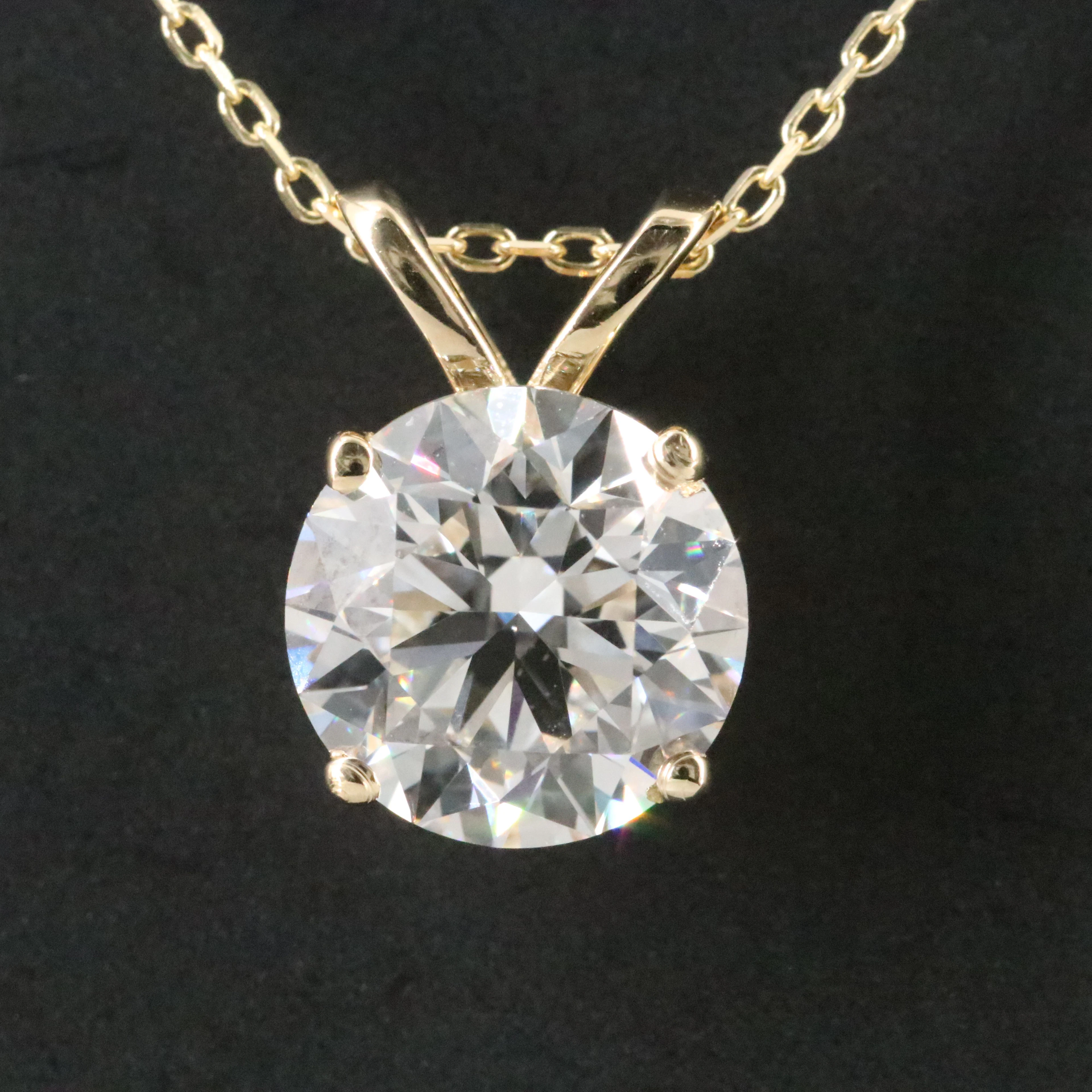 14K 2.09 CT Lab Grown Diamond Solitaire Necklace with IGI Report
