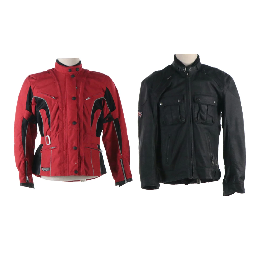 Men's Triumph Padded Motorcycle Jackets and Lucky Brand Wool Blend Triumph Cap