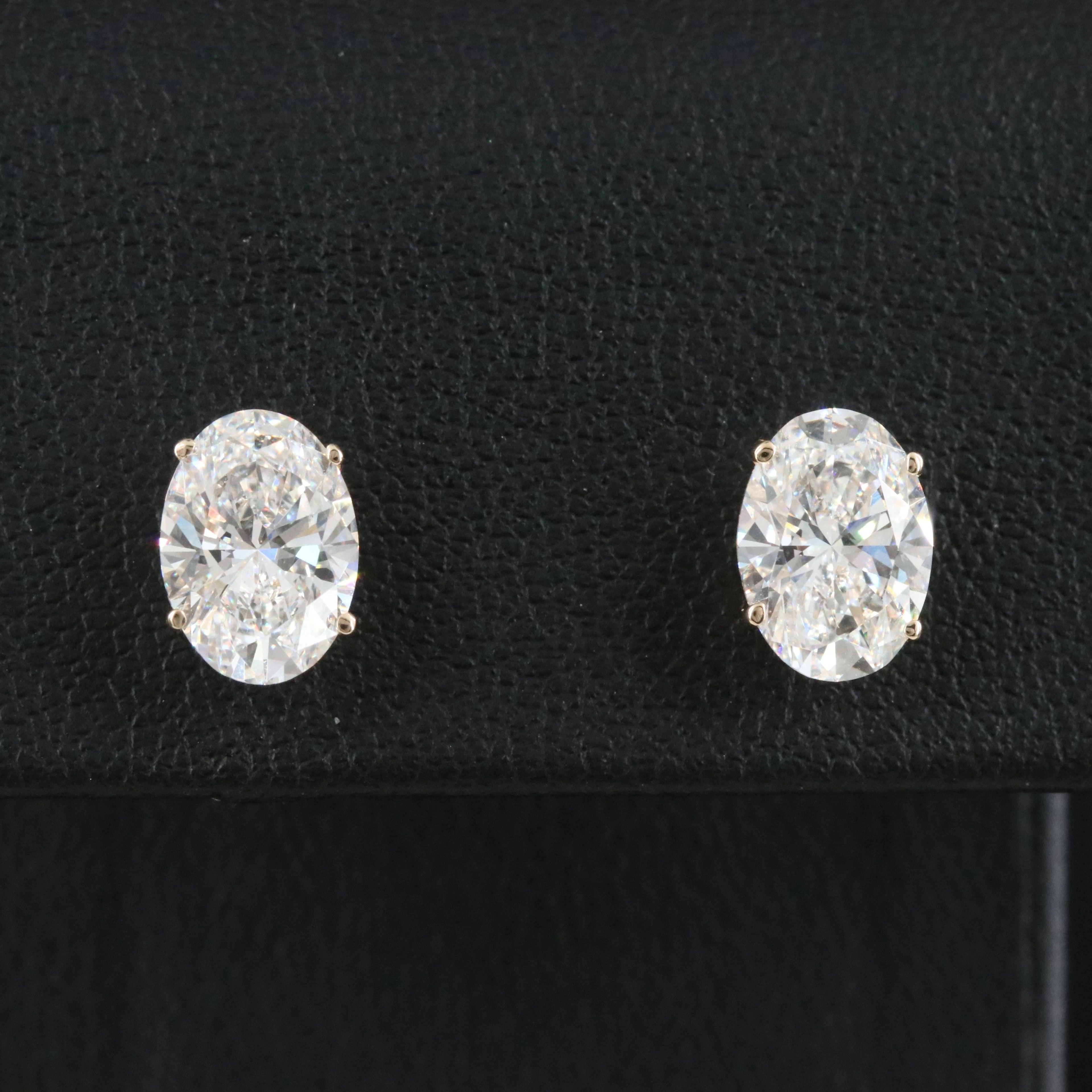 14K 3.20 CTW Lab Grown Diamond Solitaire Earrings with IGI Reports
