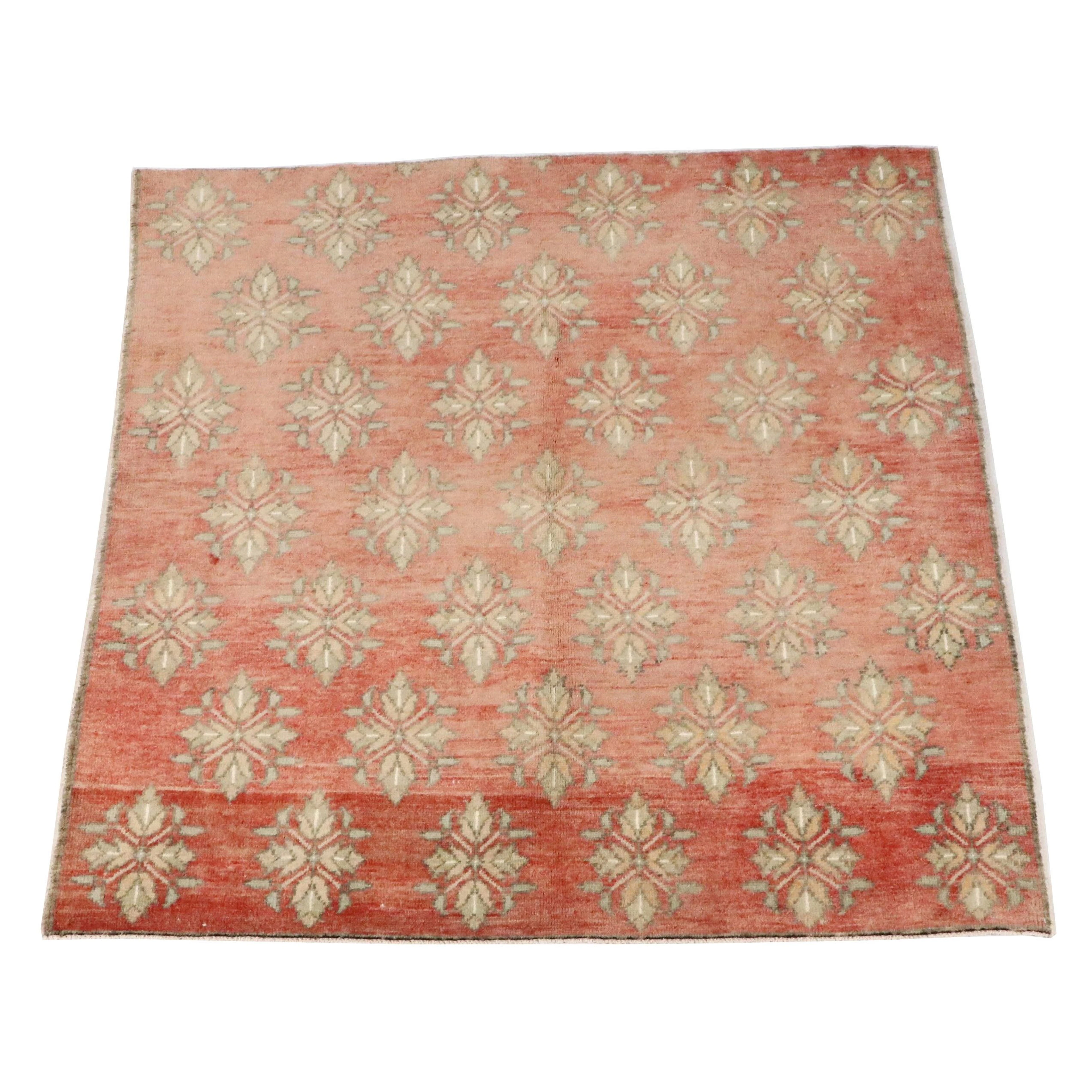 5'1 x 5'4 Hand-Knotted Square Hand-Knotted Turkish Gabbeh Area Rug