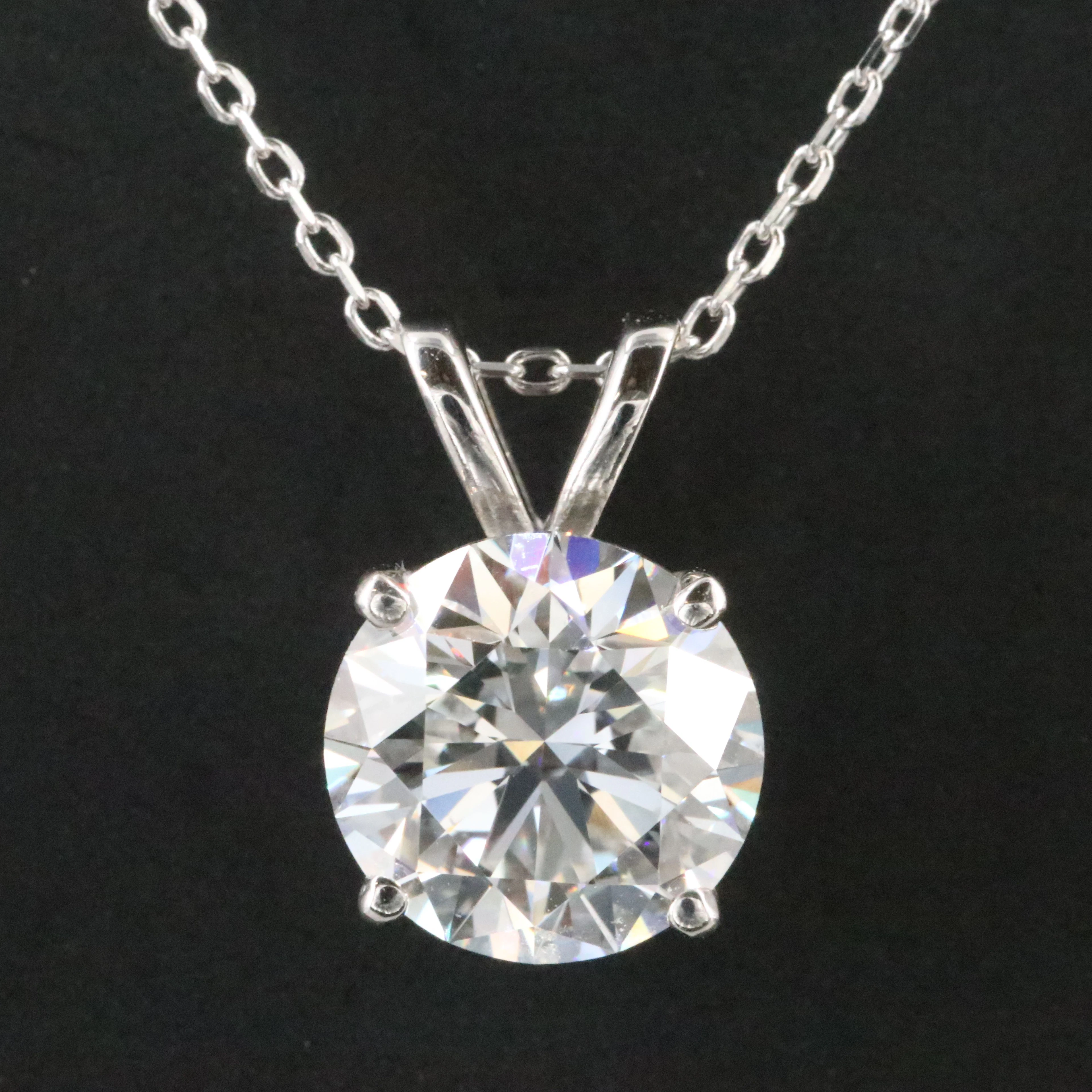 14K 2.09 CT Lab Grown Diamond Necklace with IGI Report