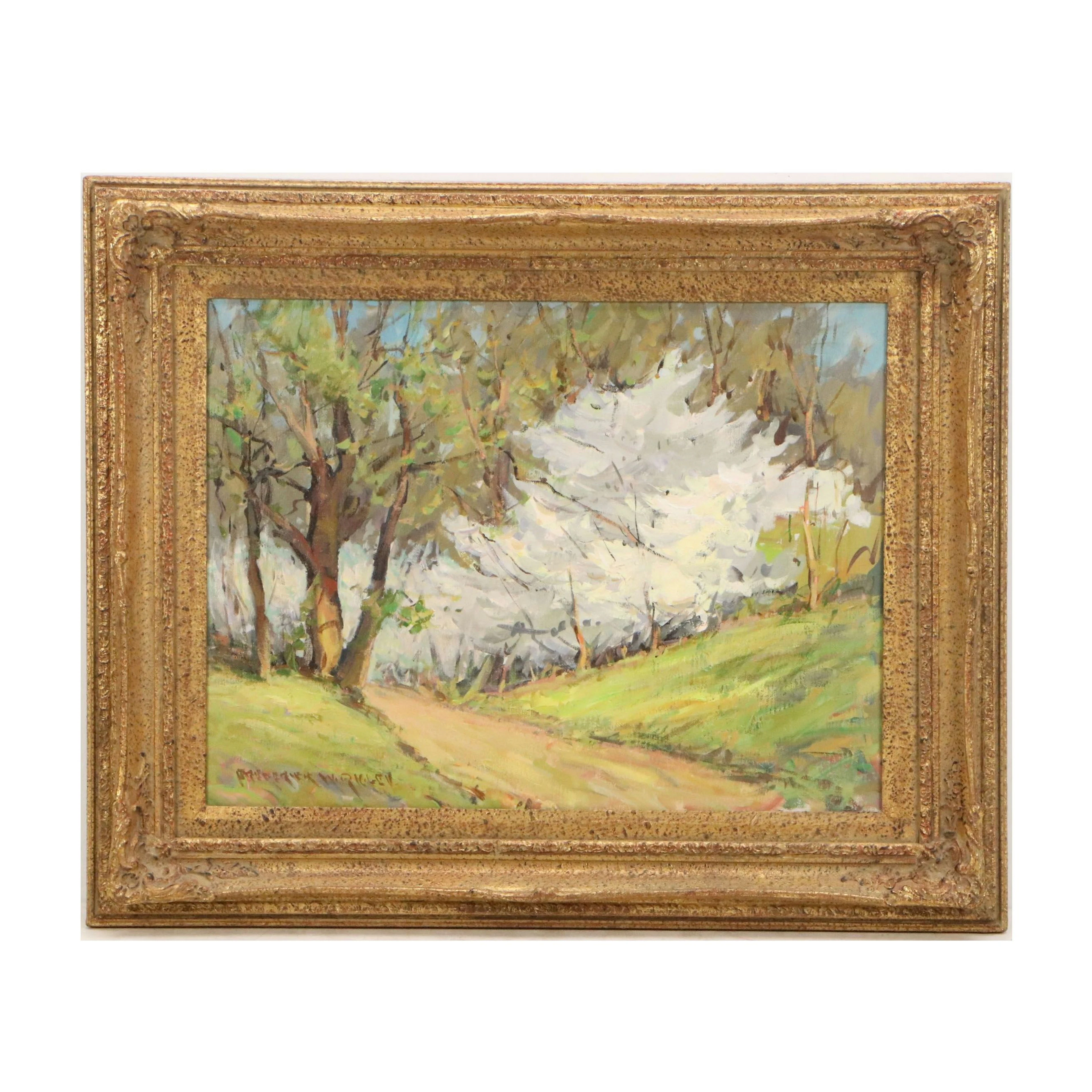Frederick W. Rigley Impressionistic Style Landscape Oil Painting