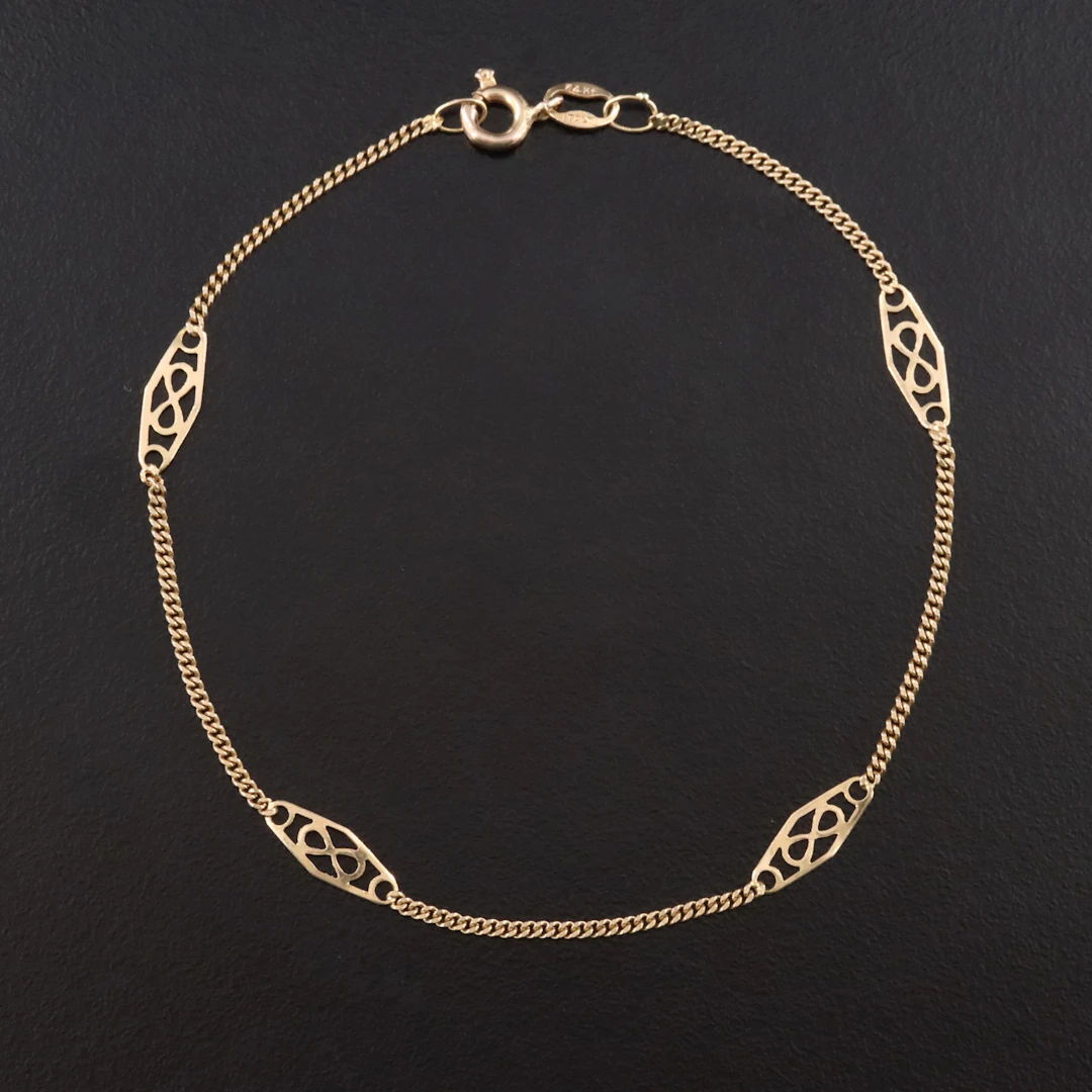 14K Infinity Station Bracelet