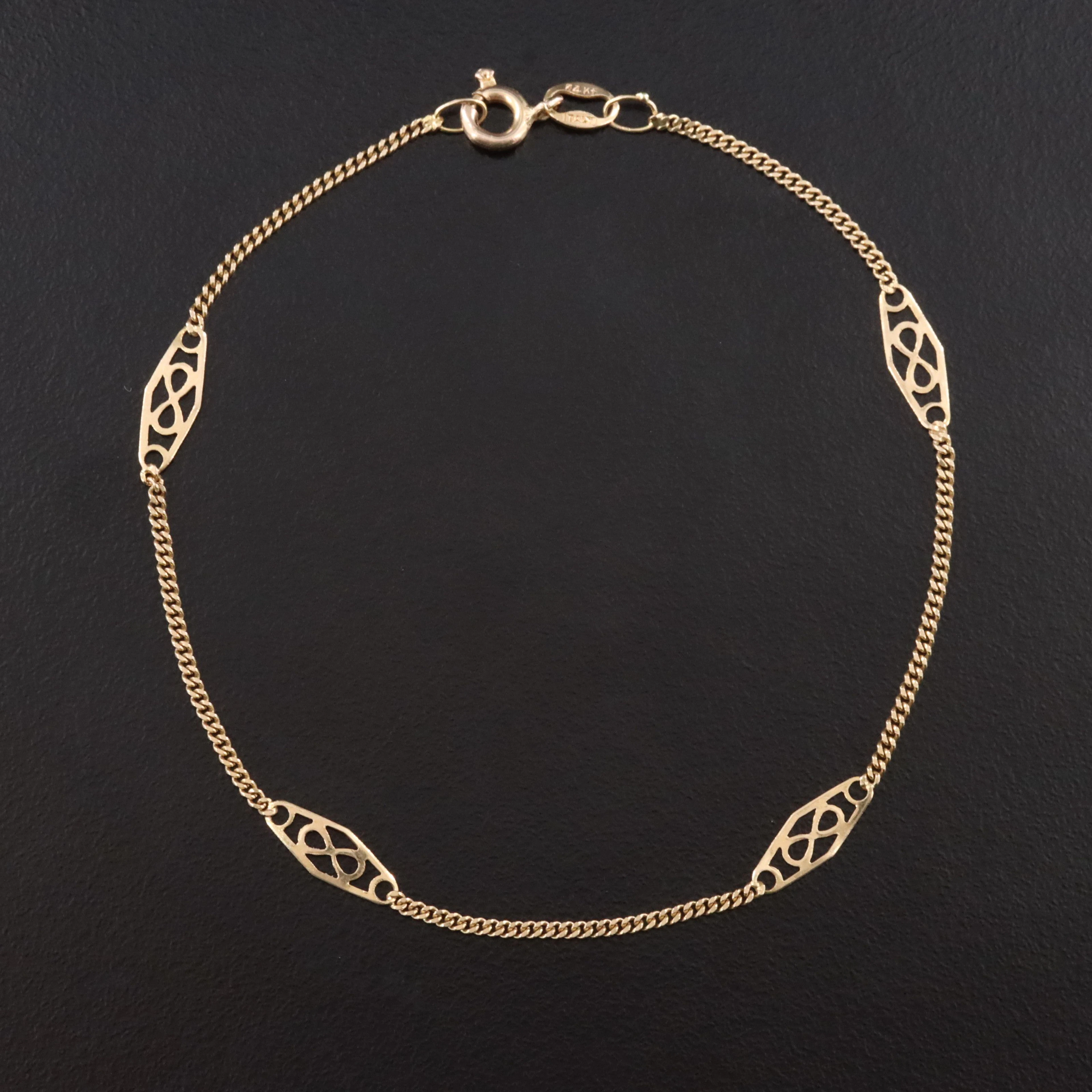 14K Infinity Station Bracelet