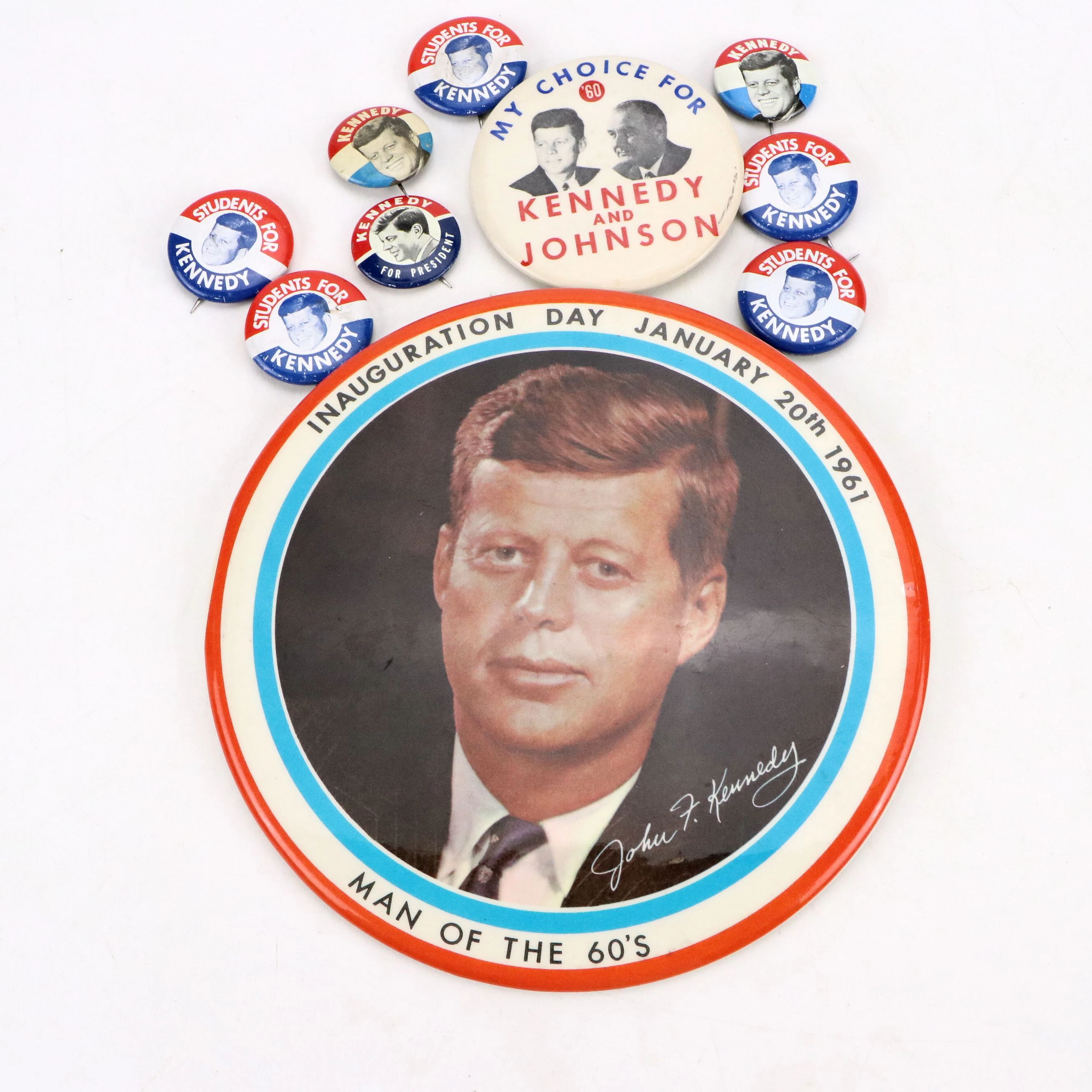 John F. Kennedy Political Campaign and Inauguration Pinbacks, 1960