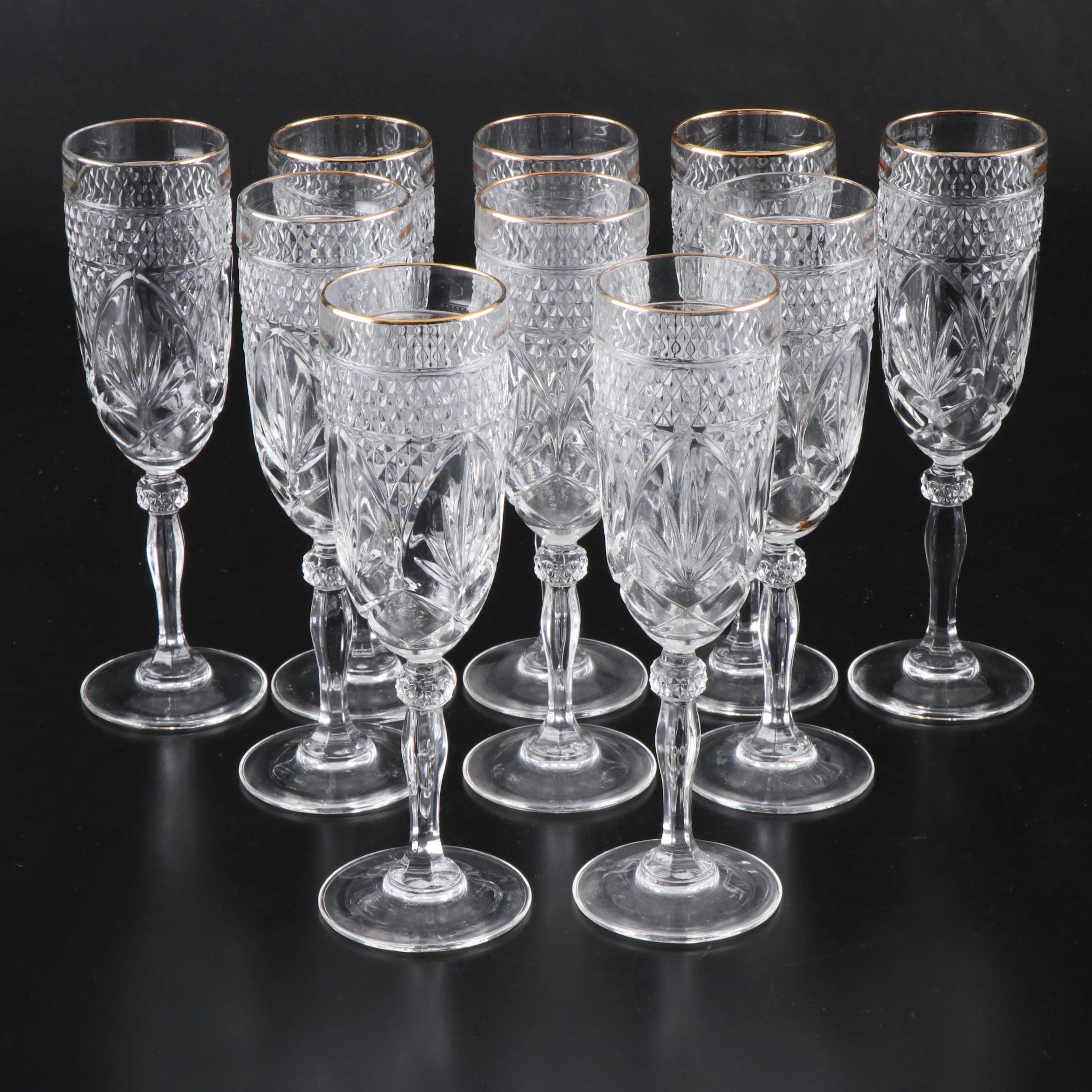Cristal D'Arques "Antique Gold" Champagne Flutes