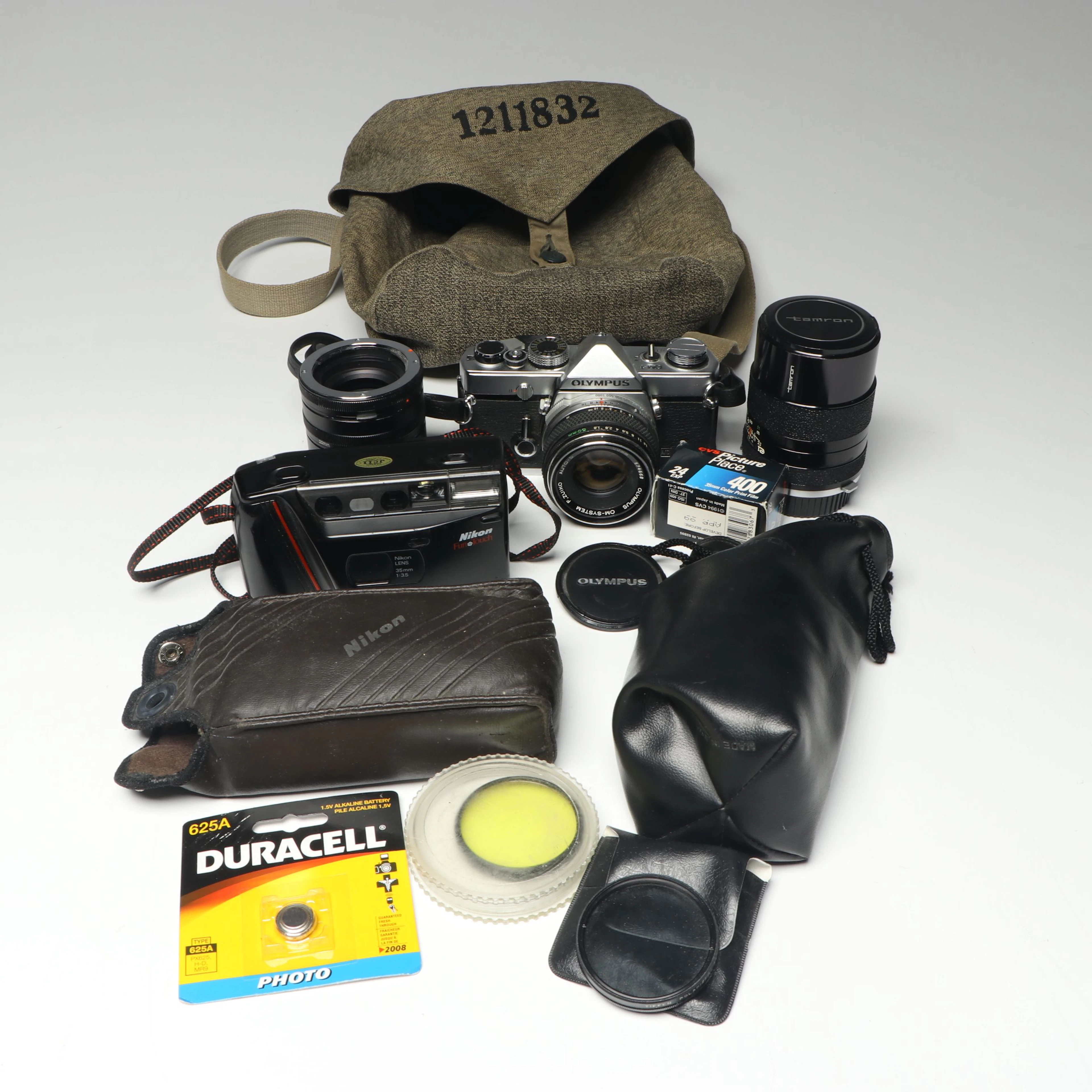 Olympus OM-1 Film Camera with Lenses and More Accessories