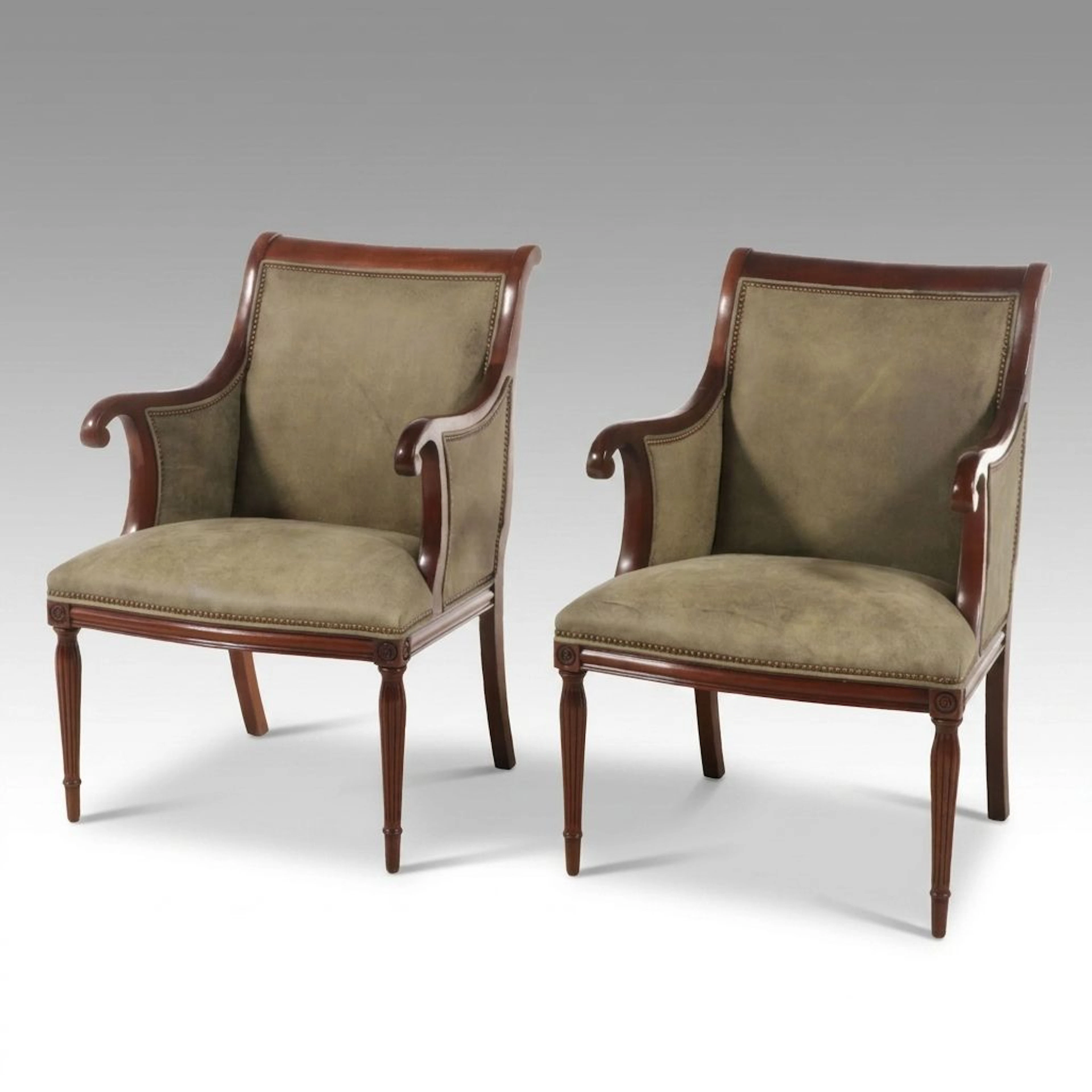 Southwood Furniture Connoisseur Collection Neoclassical Style Armchairs