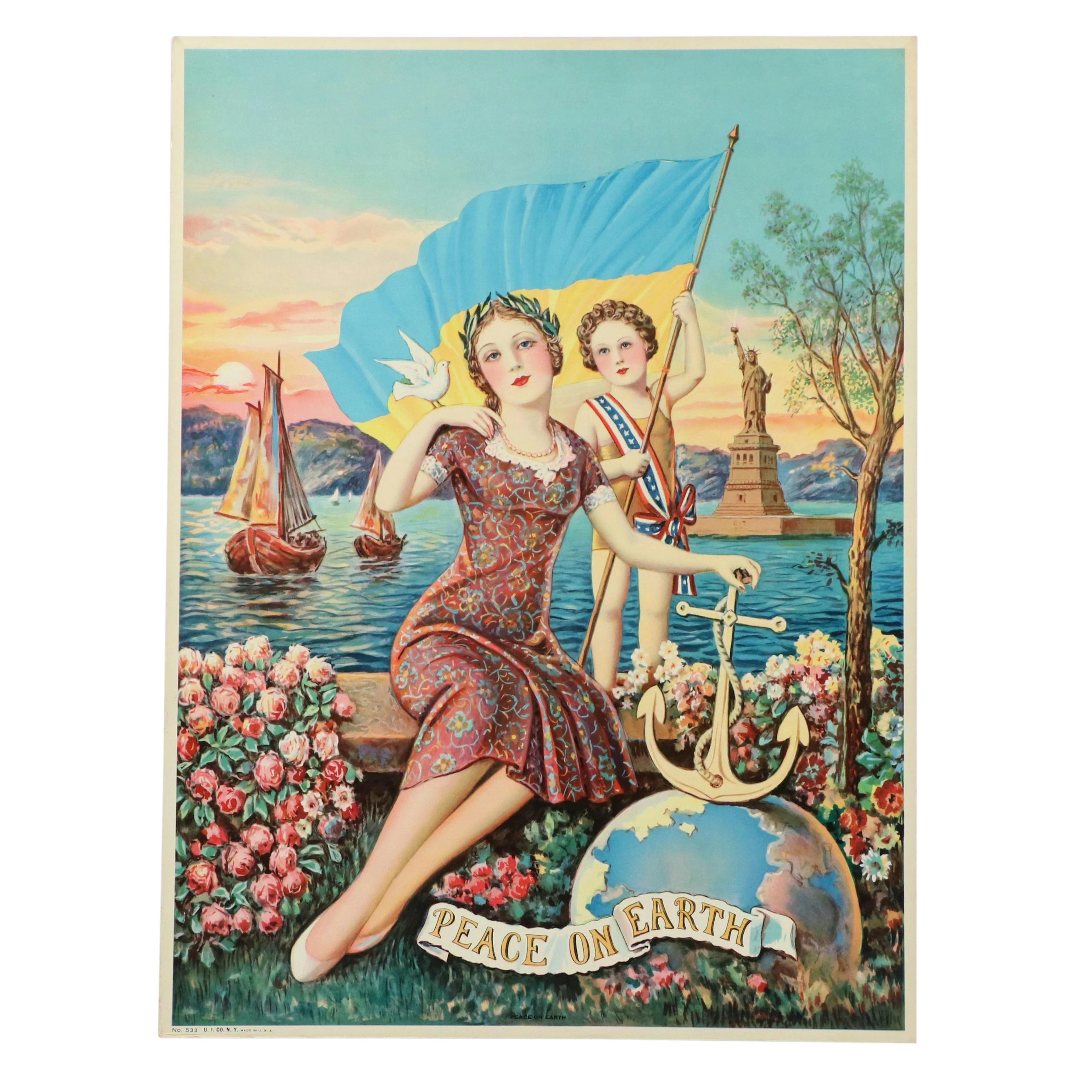 Offset Lithograph Poster "Peace on Earth"