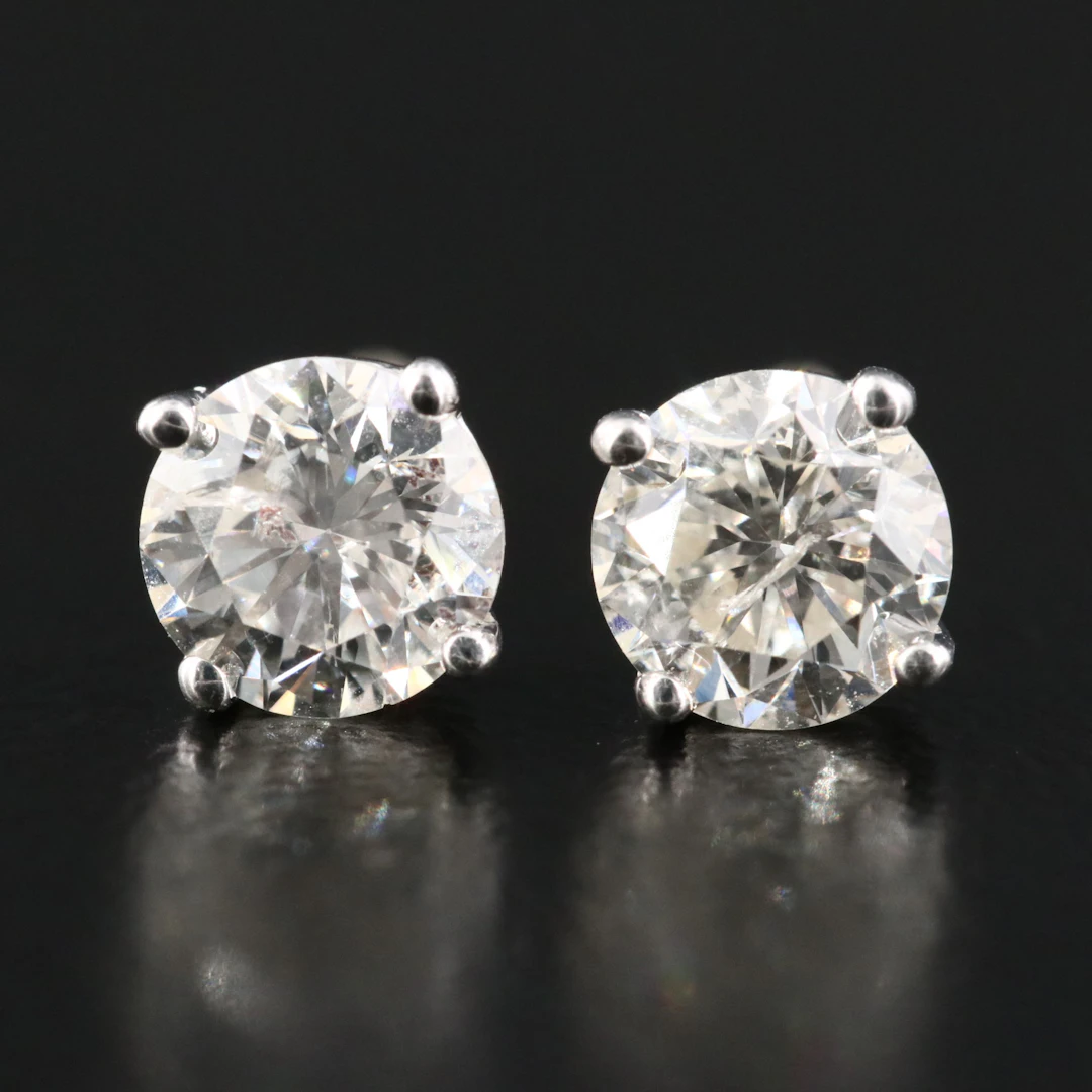 14K 0.96 CTW Diamond Solitaire Earrings