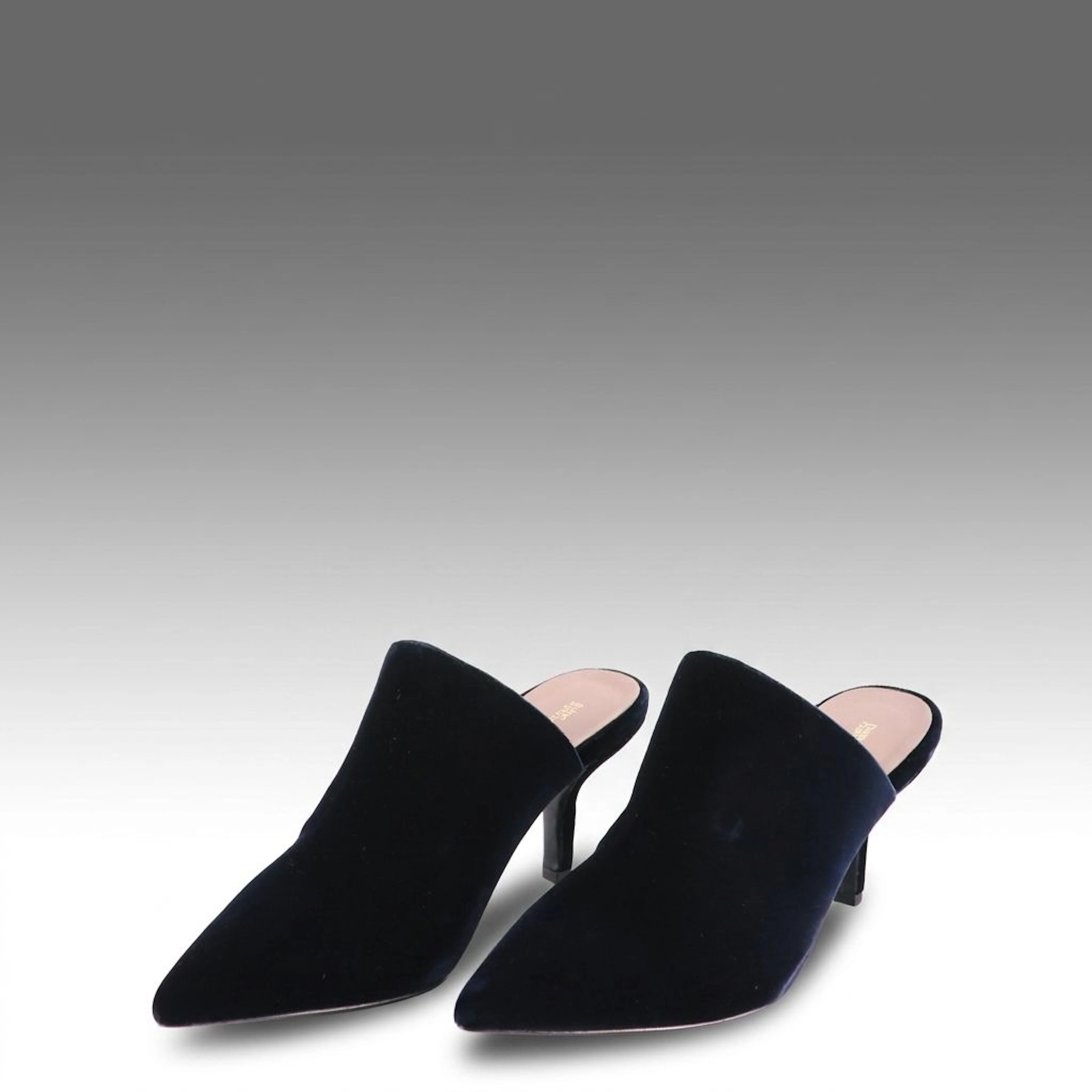 Diane Von Furstenberg Dark Blue Velvet Mules