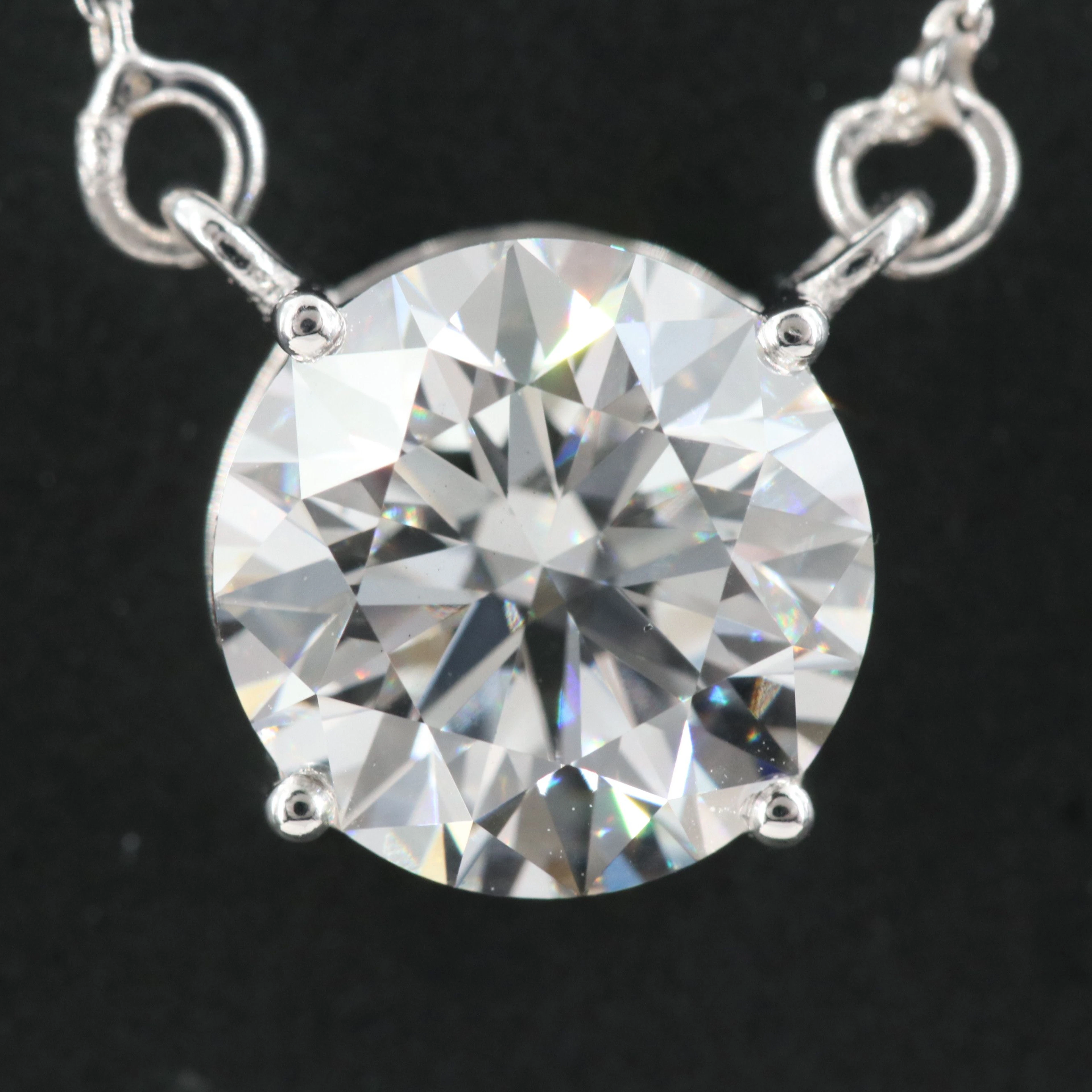 14K 3.04 CT Lab Grown Diamond Necklace with IGI Report