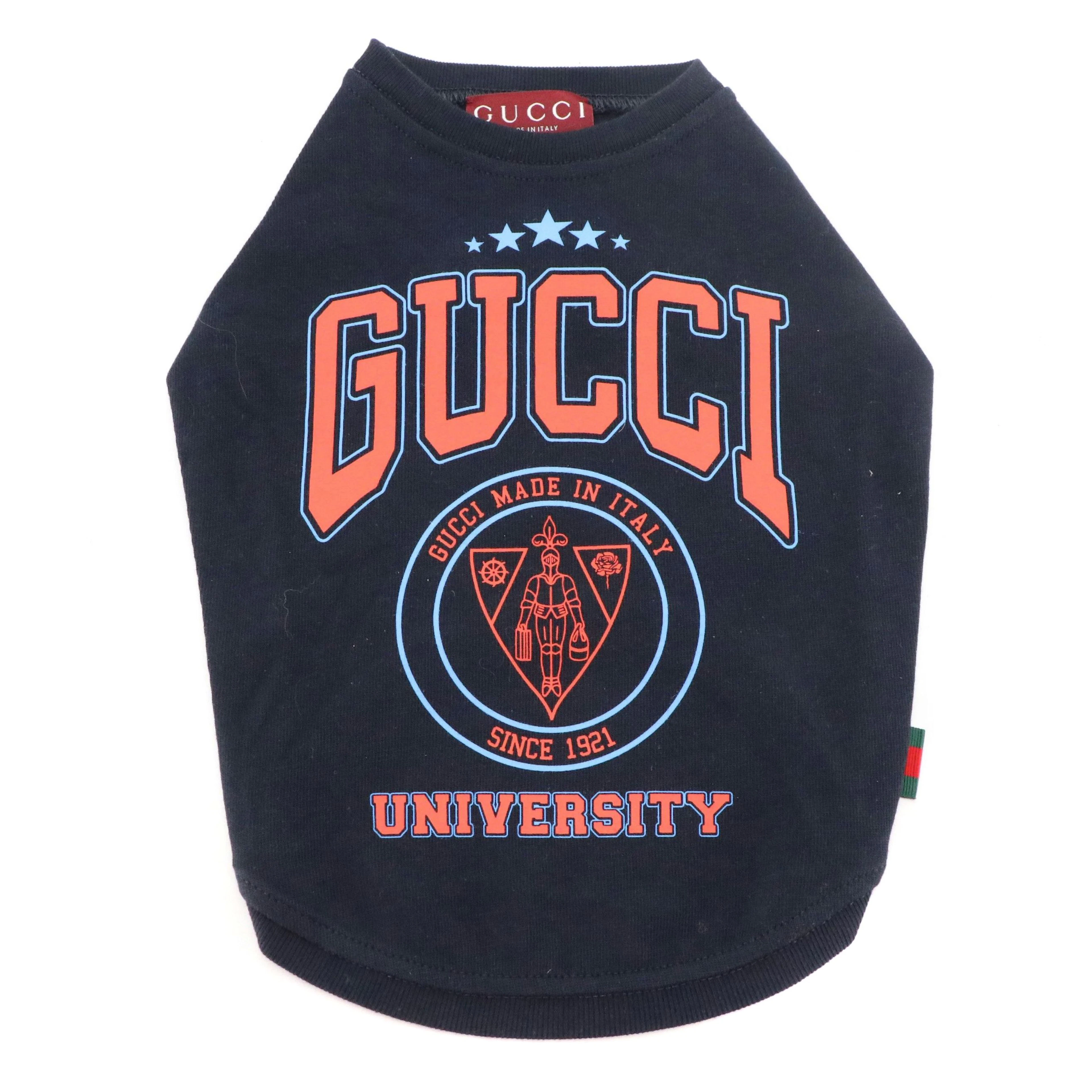 Gucci Pet Shirt in "Arctic Blue" Printed Cotton, With Tags