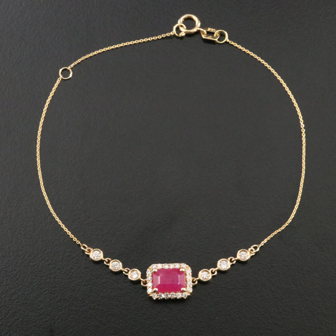14K Ruby and Diamond Bracelet