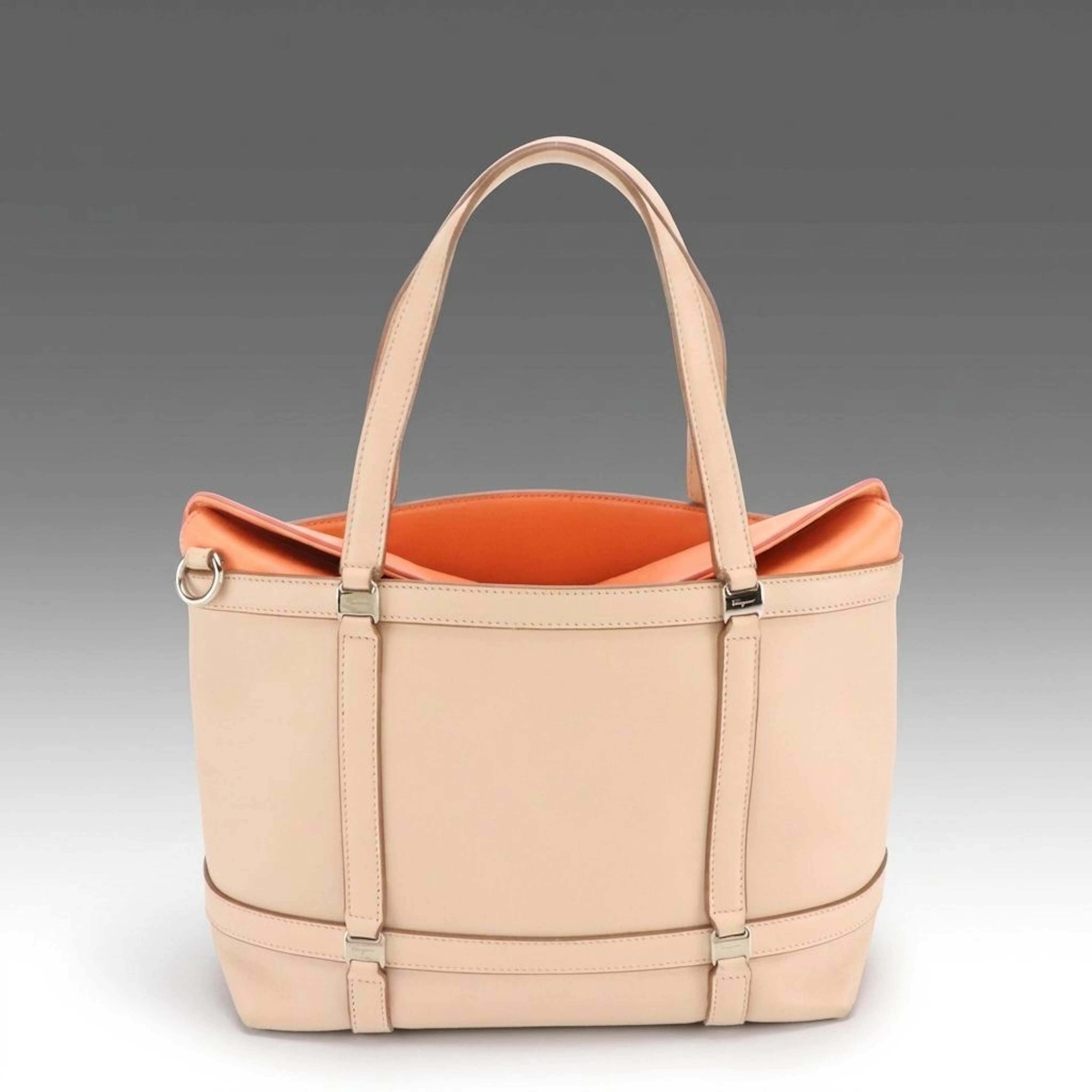 Salvatore Ferragamo Vara Buckle Tote Bag in Colorblock Calfskin Leather