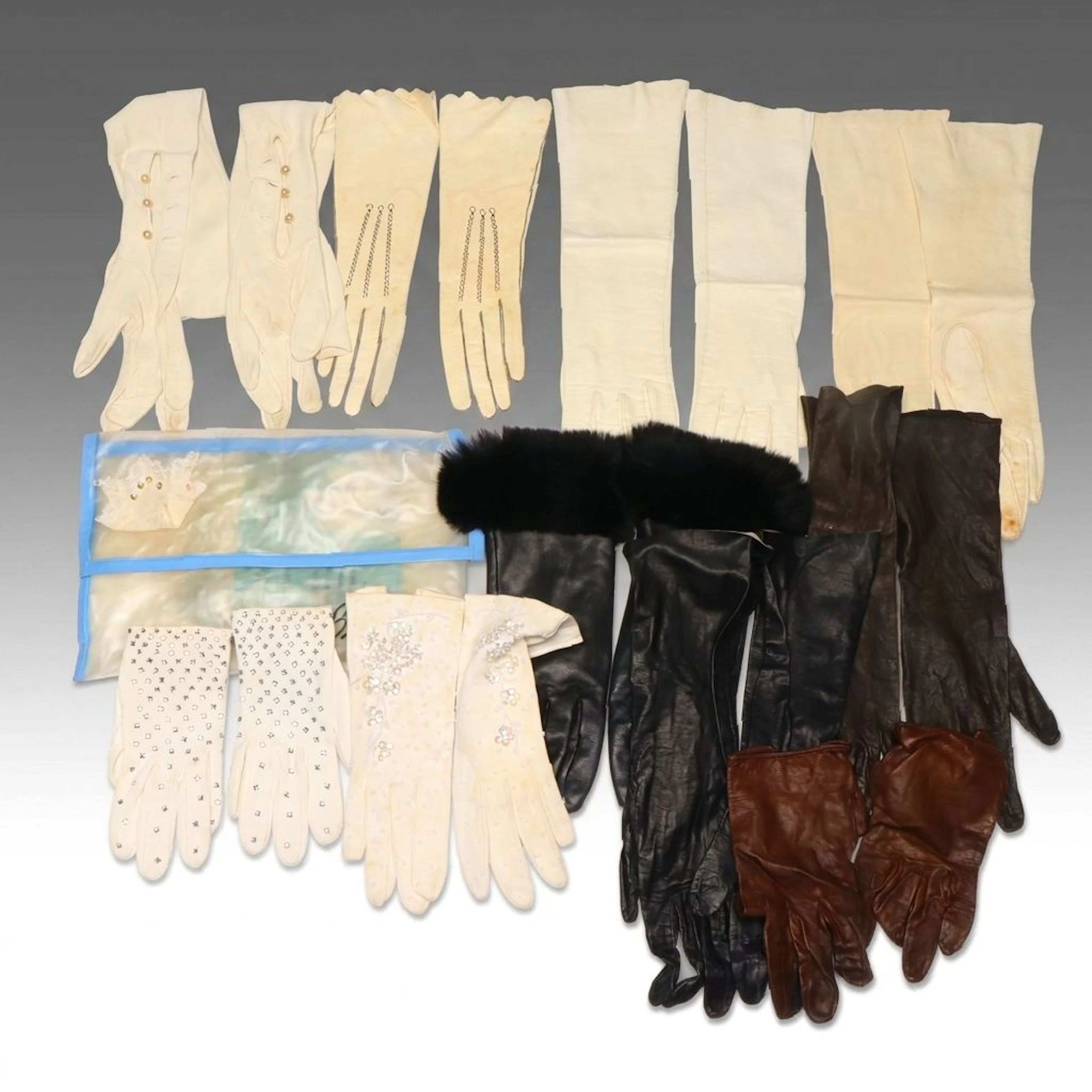 Kidskin Leather and Cotton Fashion Gloves Including Nicolet Paris and Grandoe