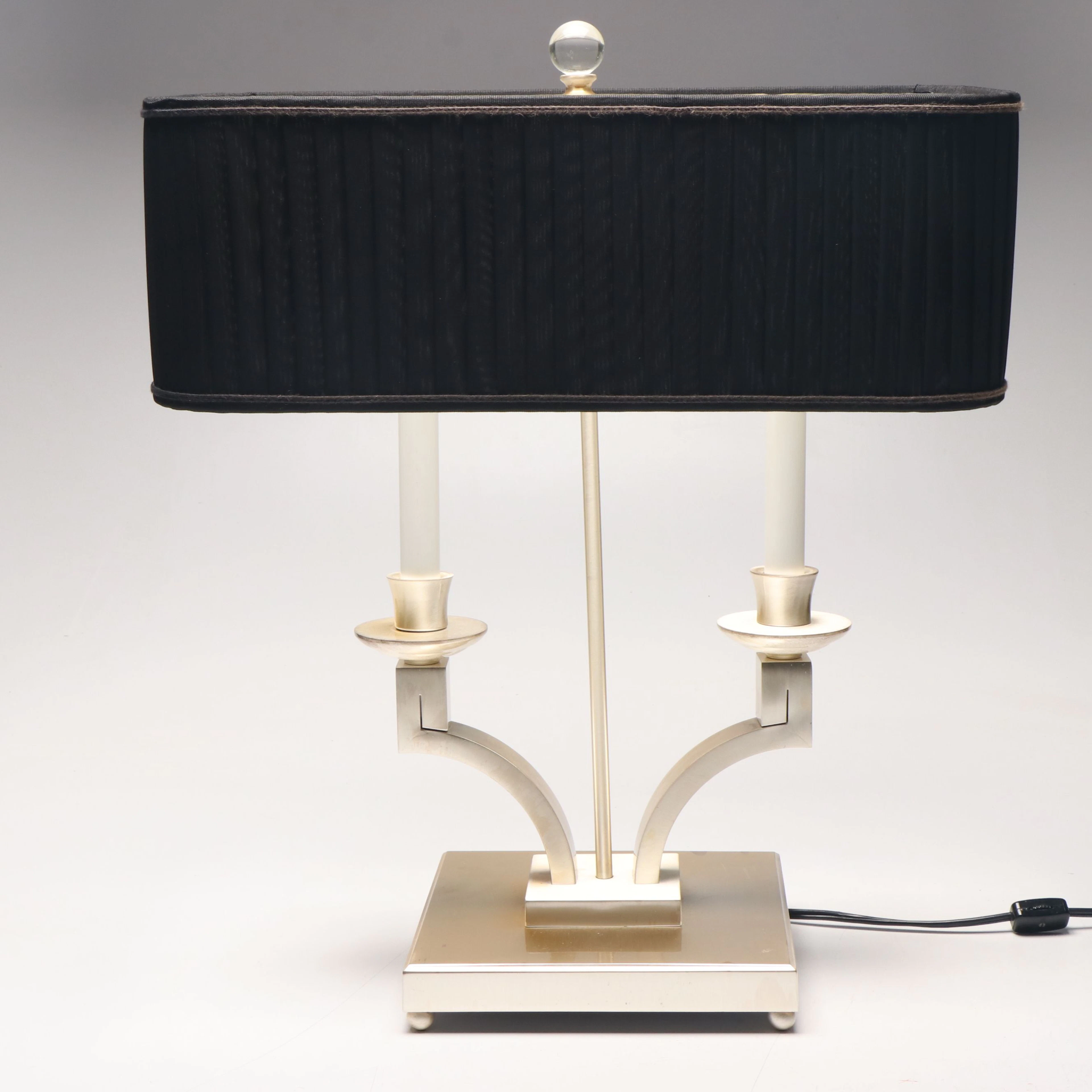Baker "Laurent" Modern Bouillotte Lamp with Pleated Shade