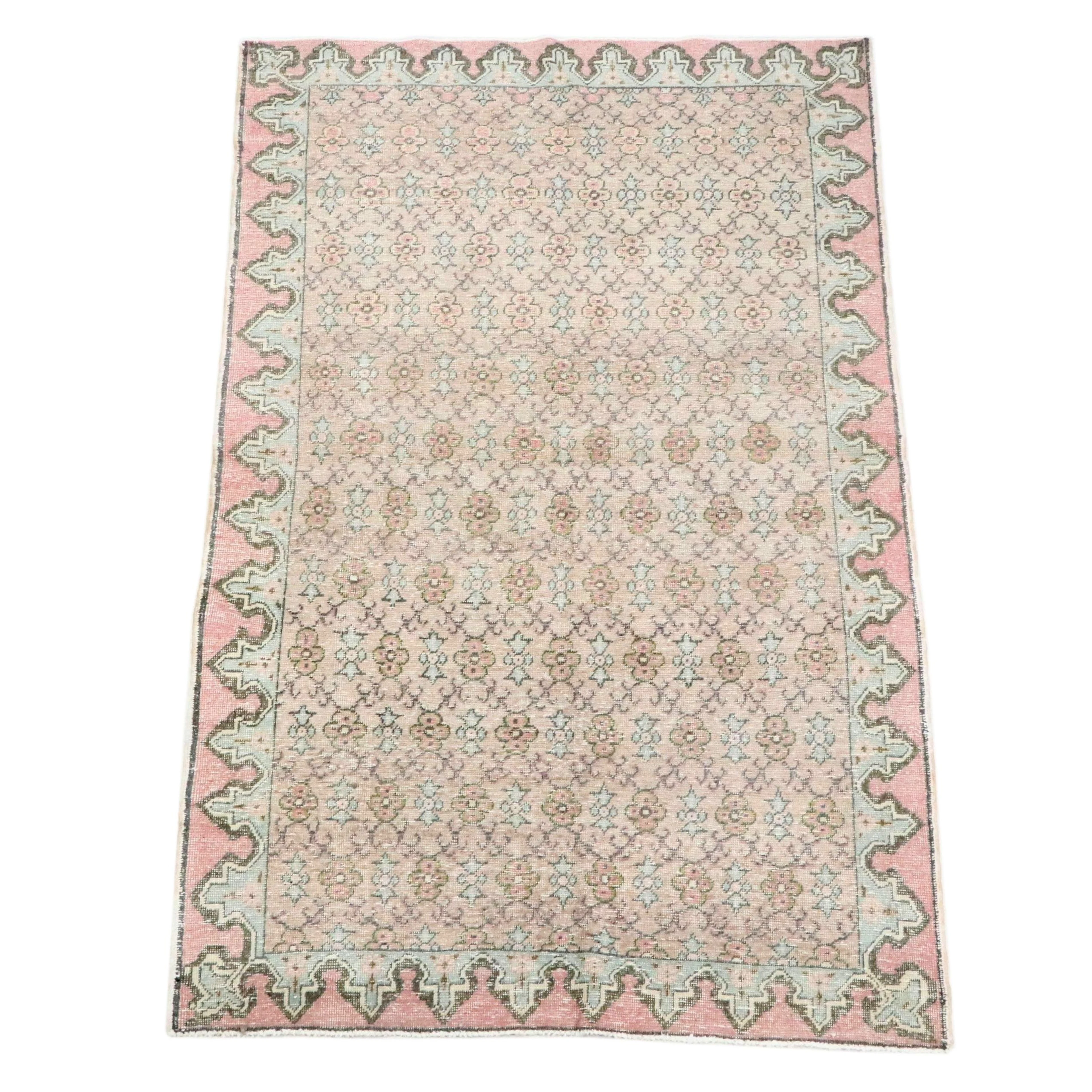 4'9 x 7'6 Hand-Knotted Turkish Oushak Area Rug