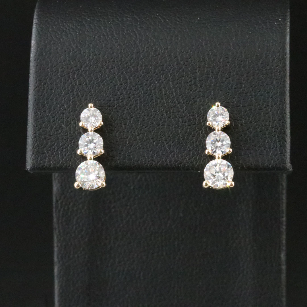 14K 2.12 CTW Lab Grown Diamond Drop Earrings