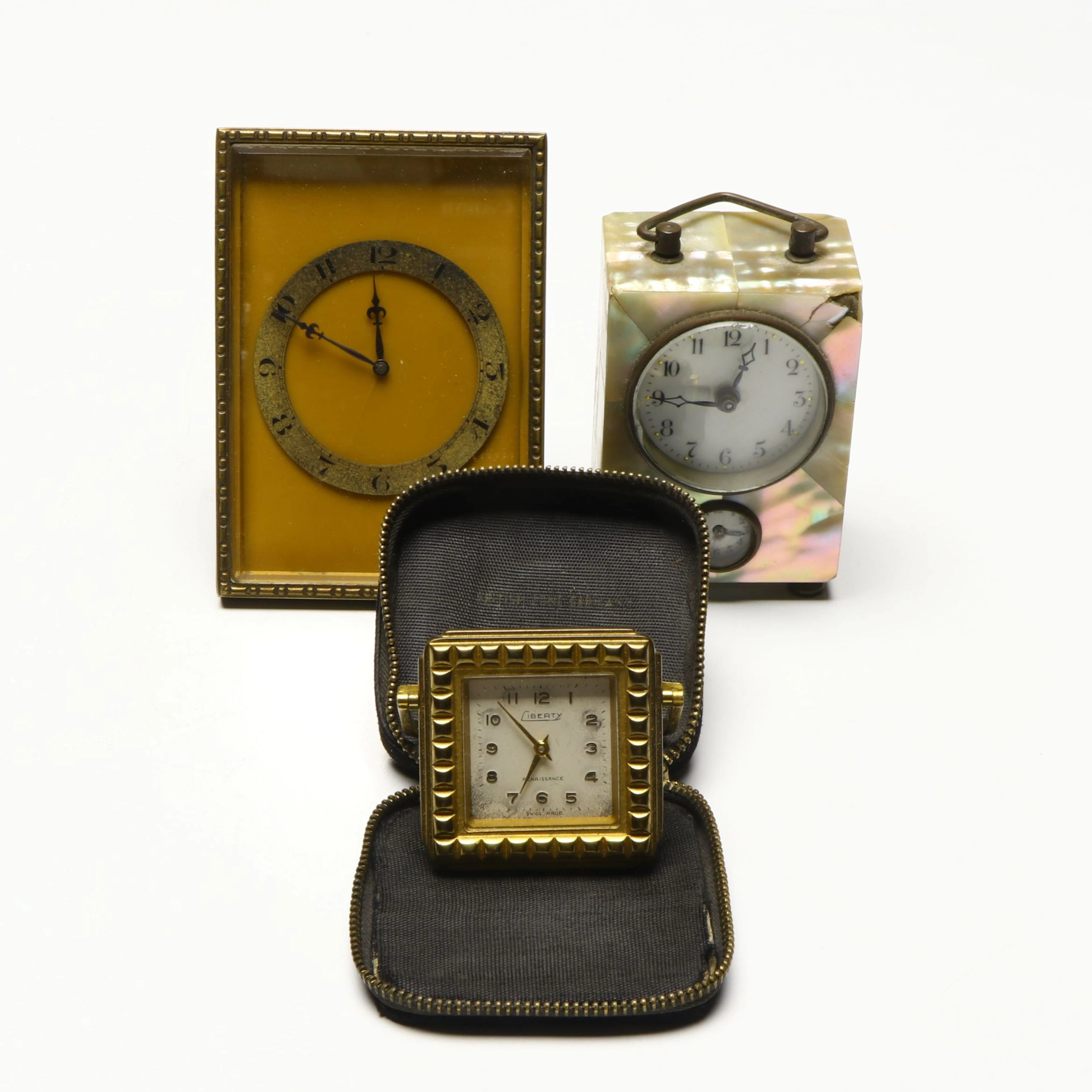 French Mother-of-Pearl, Liberty "Renaissance" and Other Travel Clock