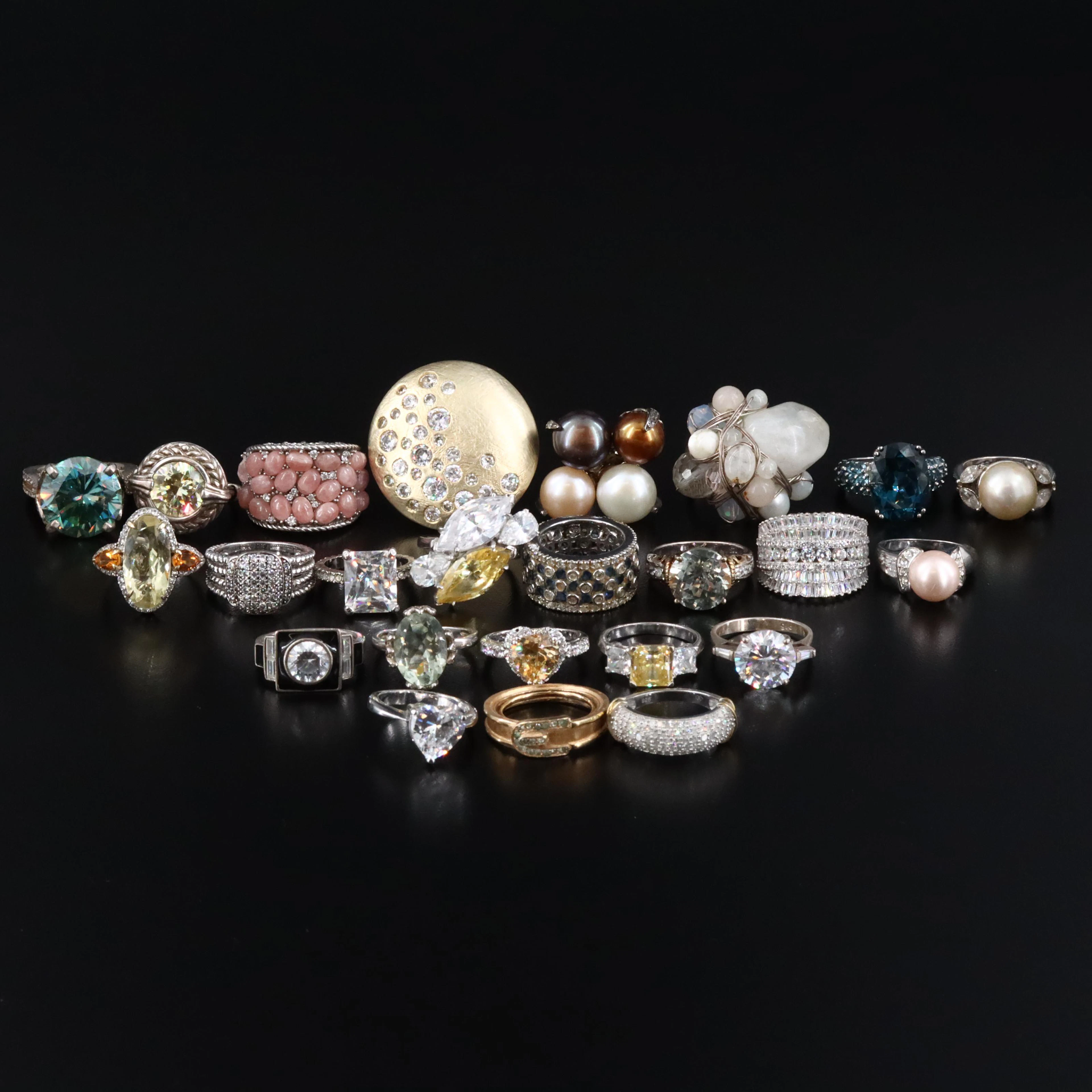 Judith RIpka, Sterling and Rhodochrosite Featured in Ring Collection