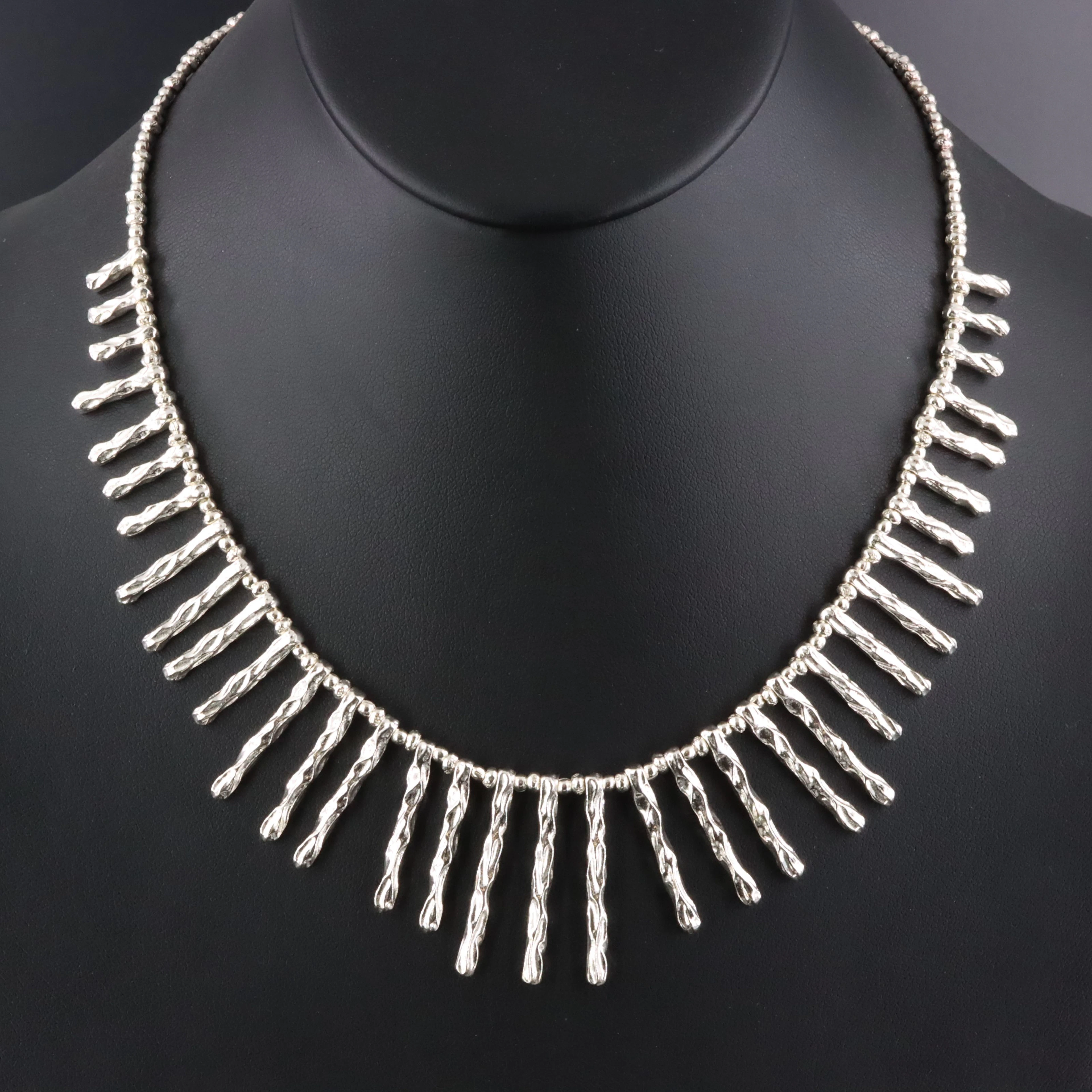 Sterling Graduated Fringe Necklace