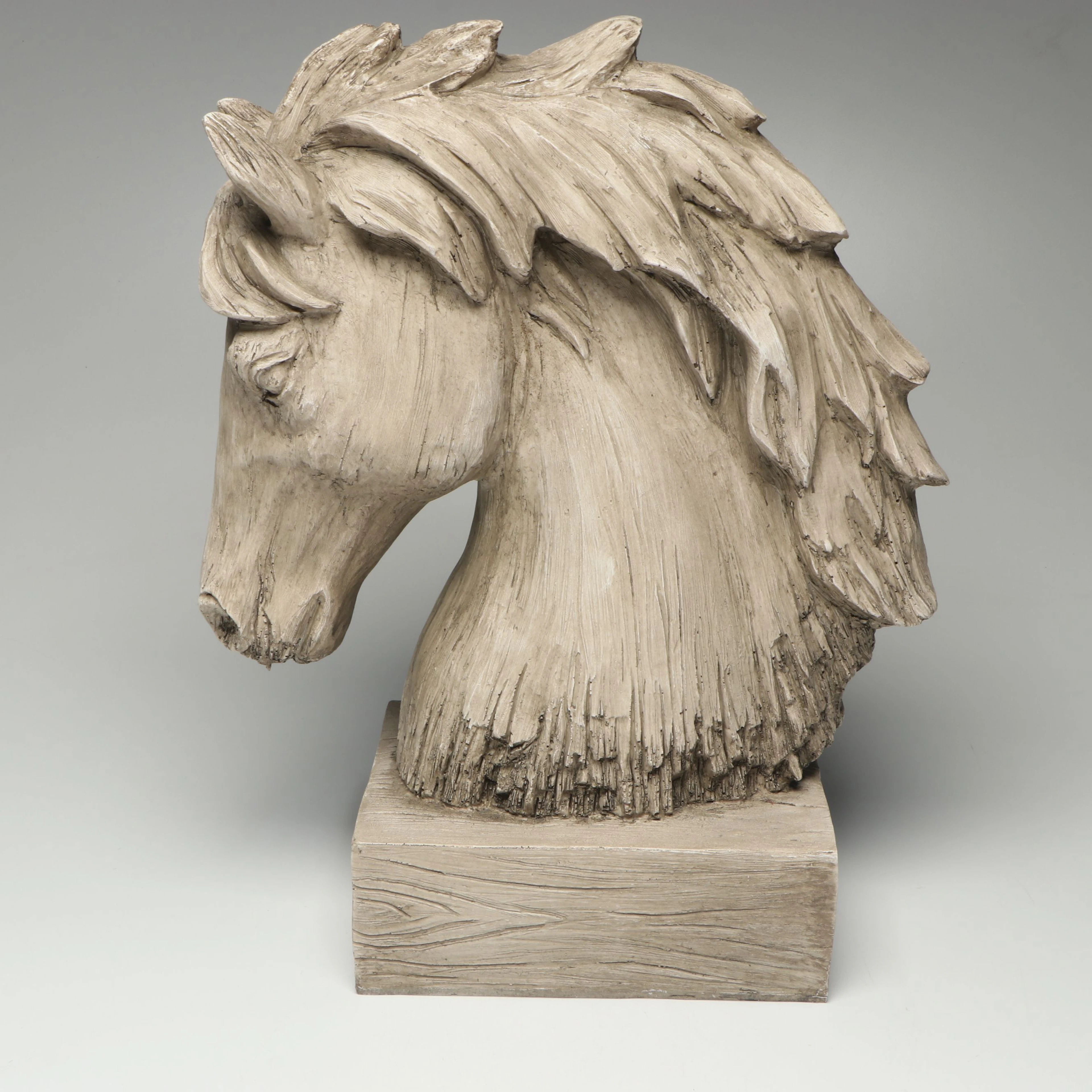 Molded Composite Horse Head Bust Figurine, 21st C.
