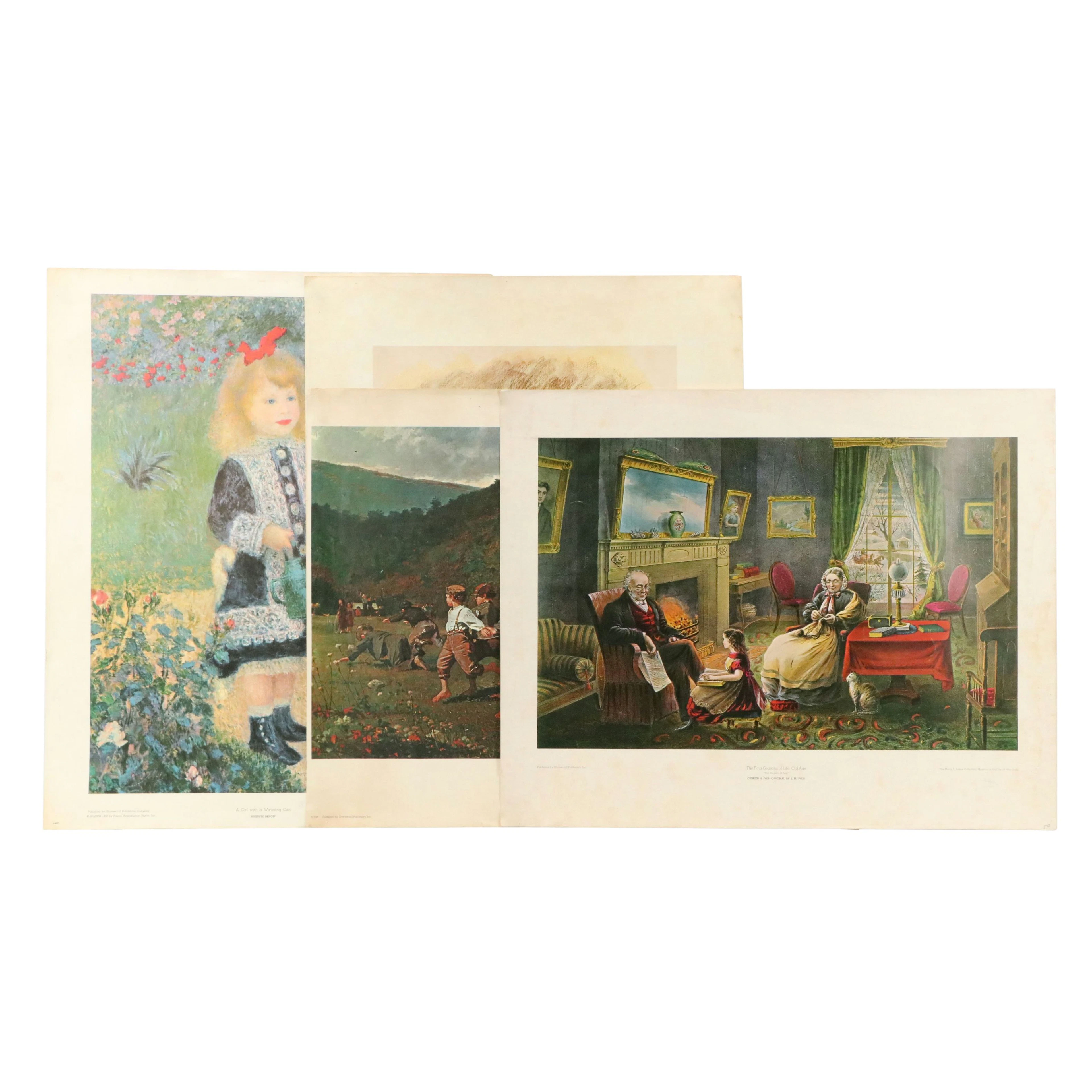 Offset Lithograph Reproductions Including After Winslow Homer "Snap the Whip"