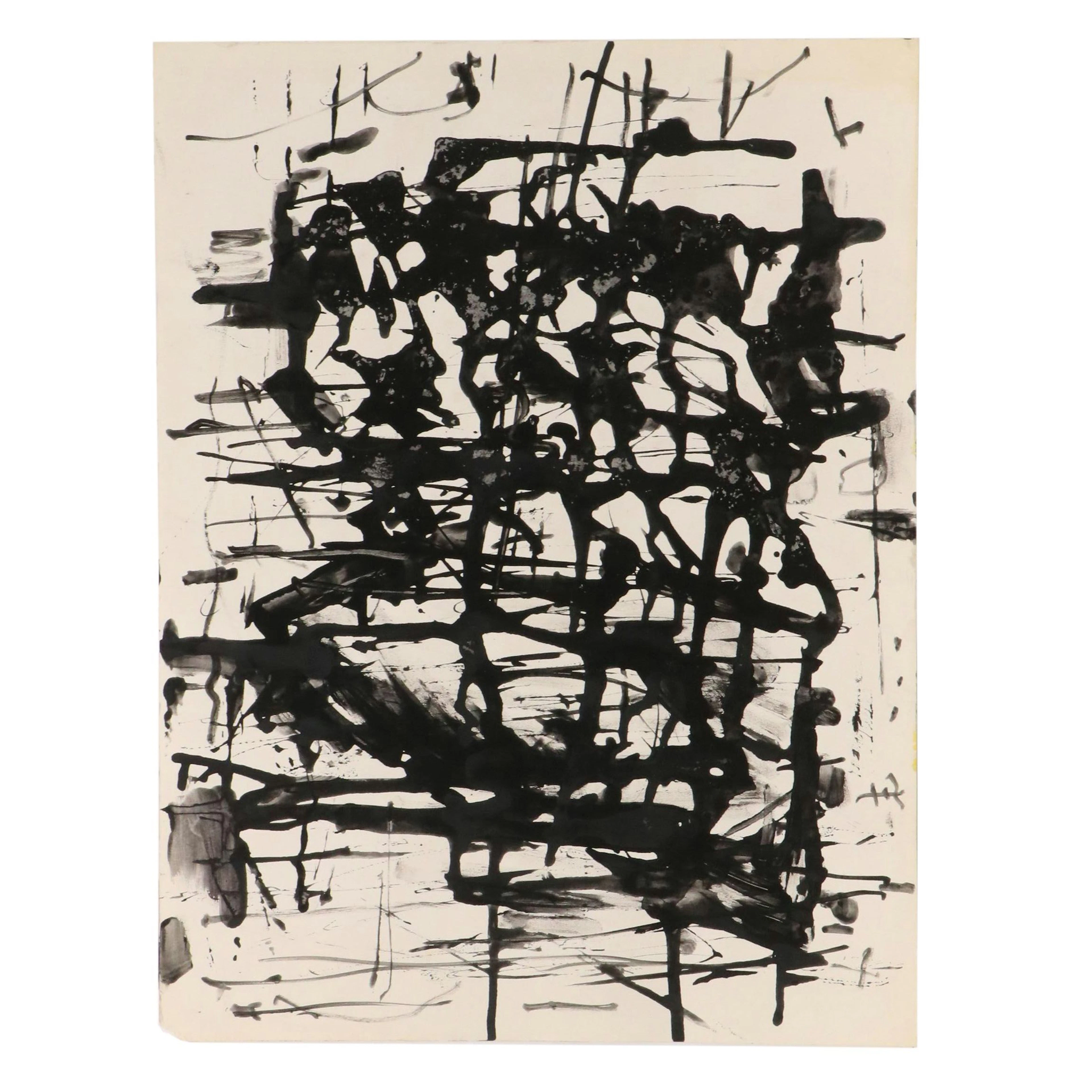 Jack Meanwell Abstract Ink Drawing, Late 20th Century