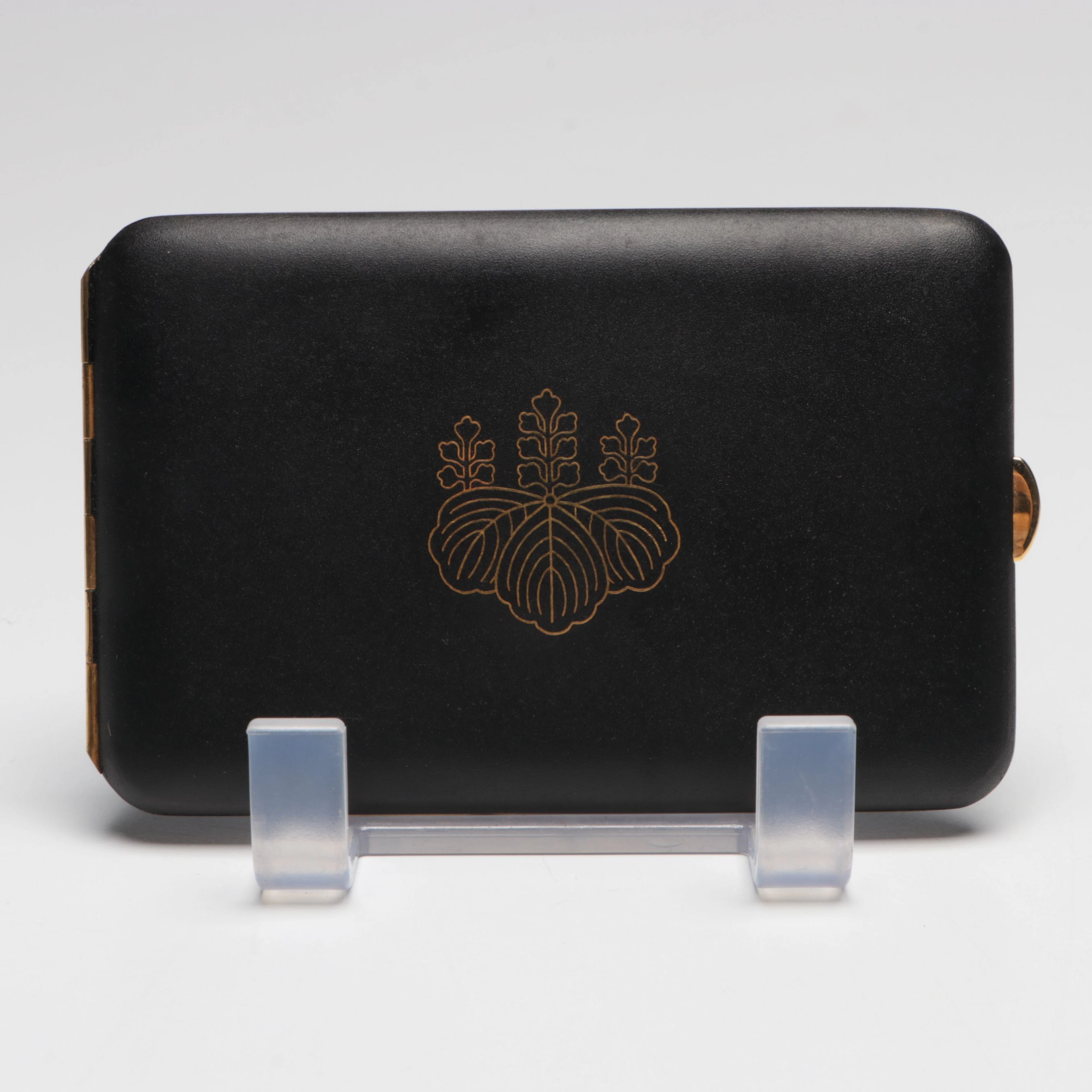 Japanese Lacquered Cigarette Case "Nobusuke Kishi" Signature, Paulownia Emblem