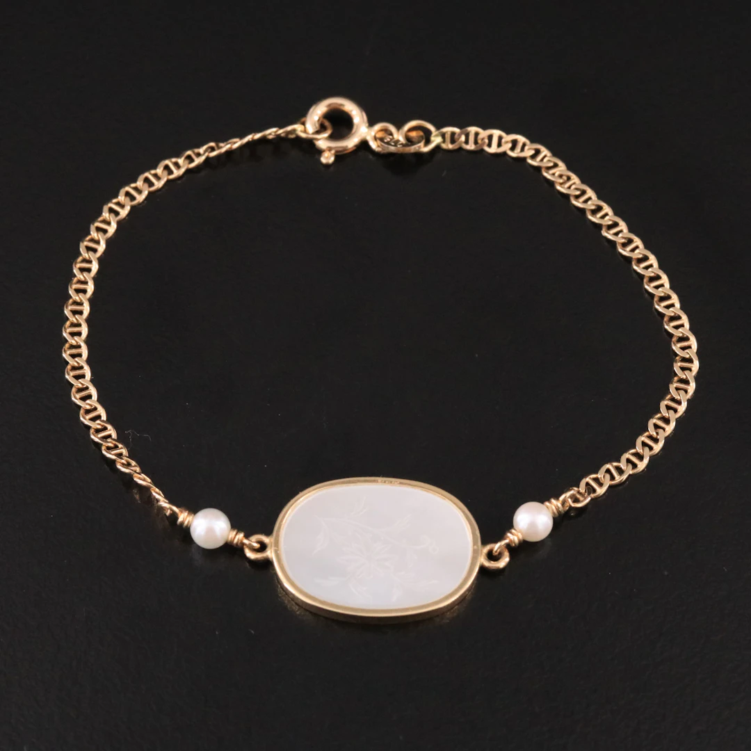 Studio Ferde Inge 14K Mother-of-Pearl and Pearl Bracelet