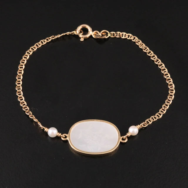 Studio Ferde Inge 14K Mother-of-Pearl and Pearl Bracelet