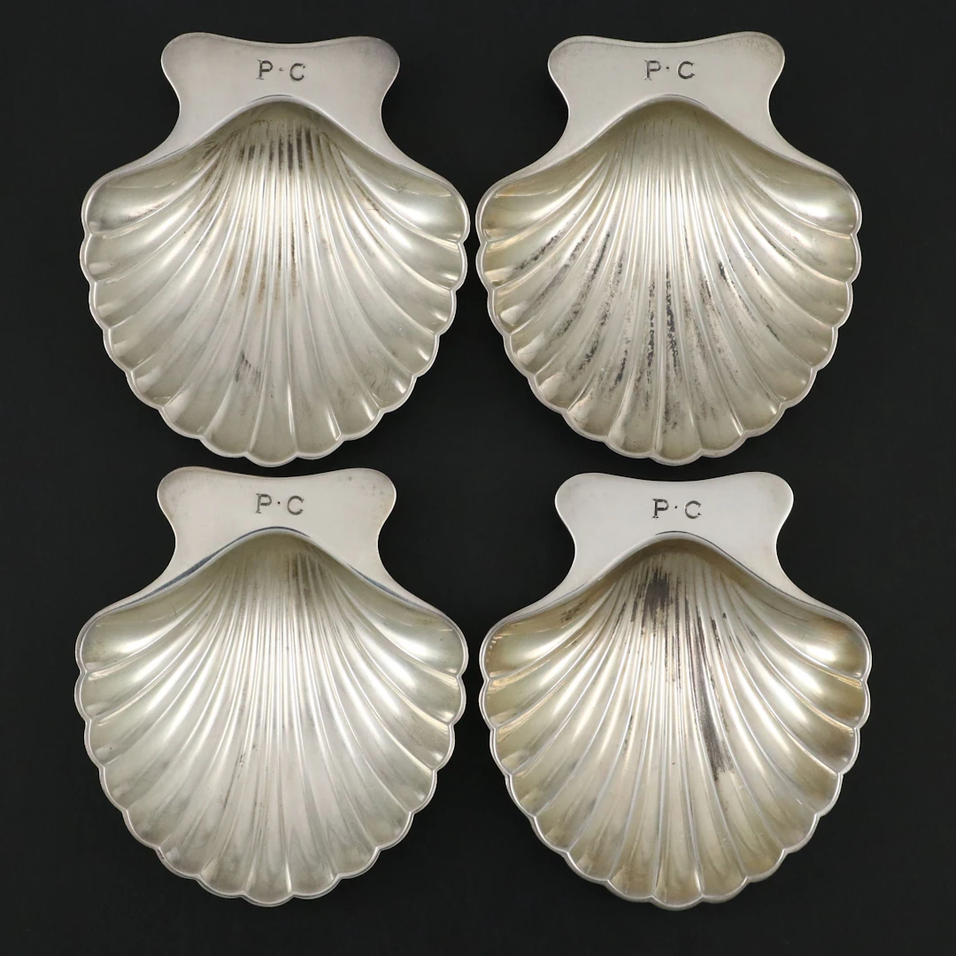Tiffany & Co Sterling Silver Shell-Shaped Nut Dishes, 1965