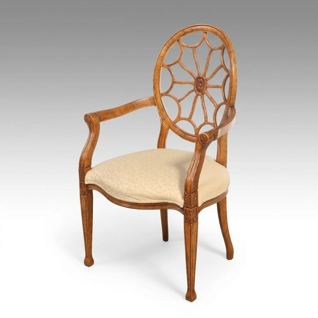 Hepplewhite Style Web-Back Open Armchair