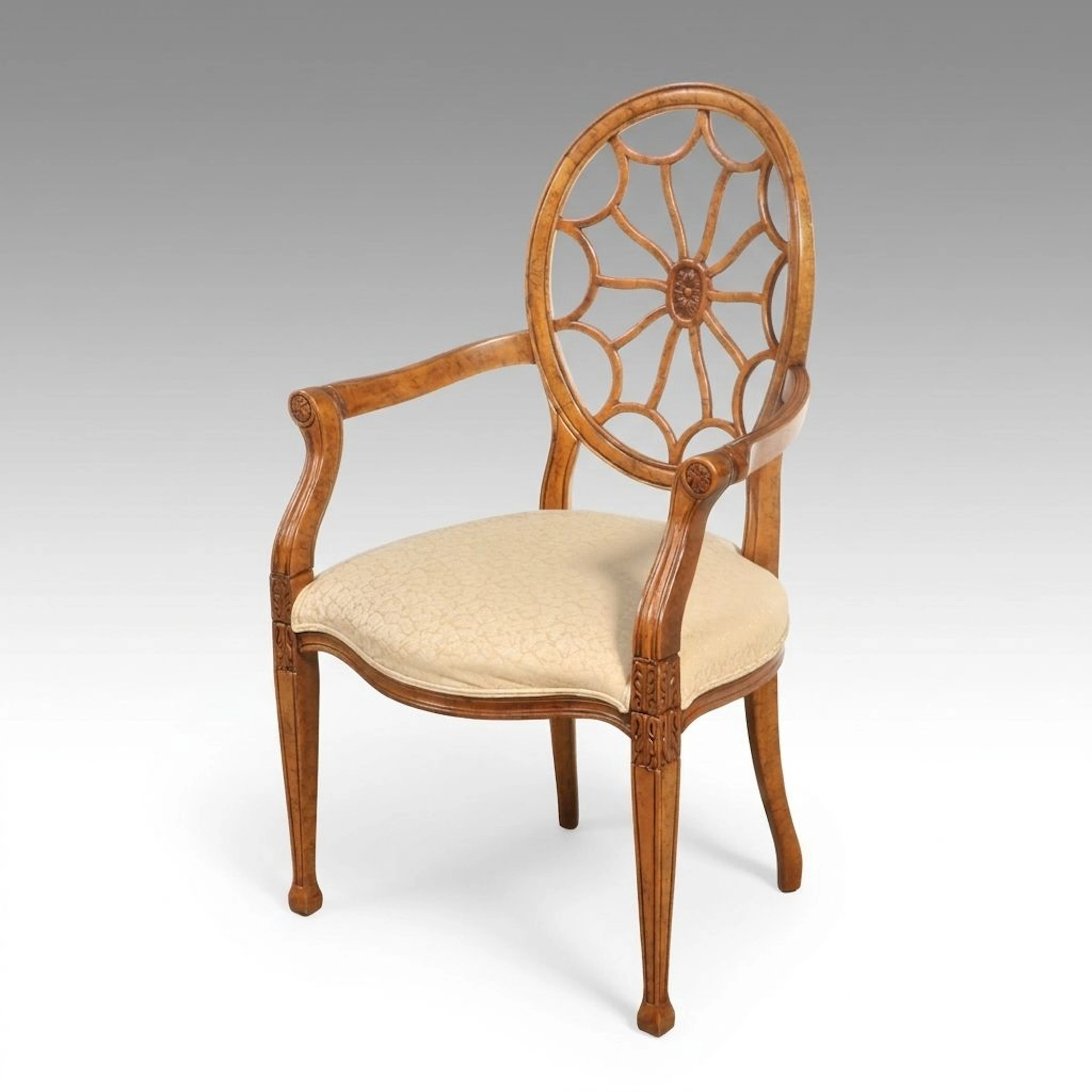 Hepplewhite Style Web-Back Open Armchair
