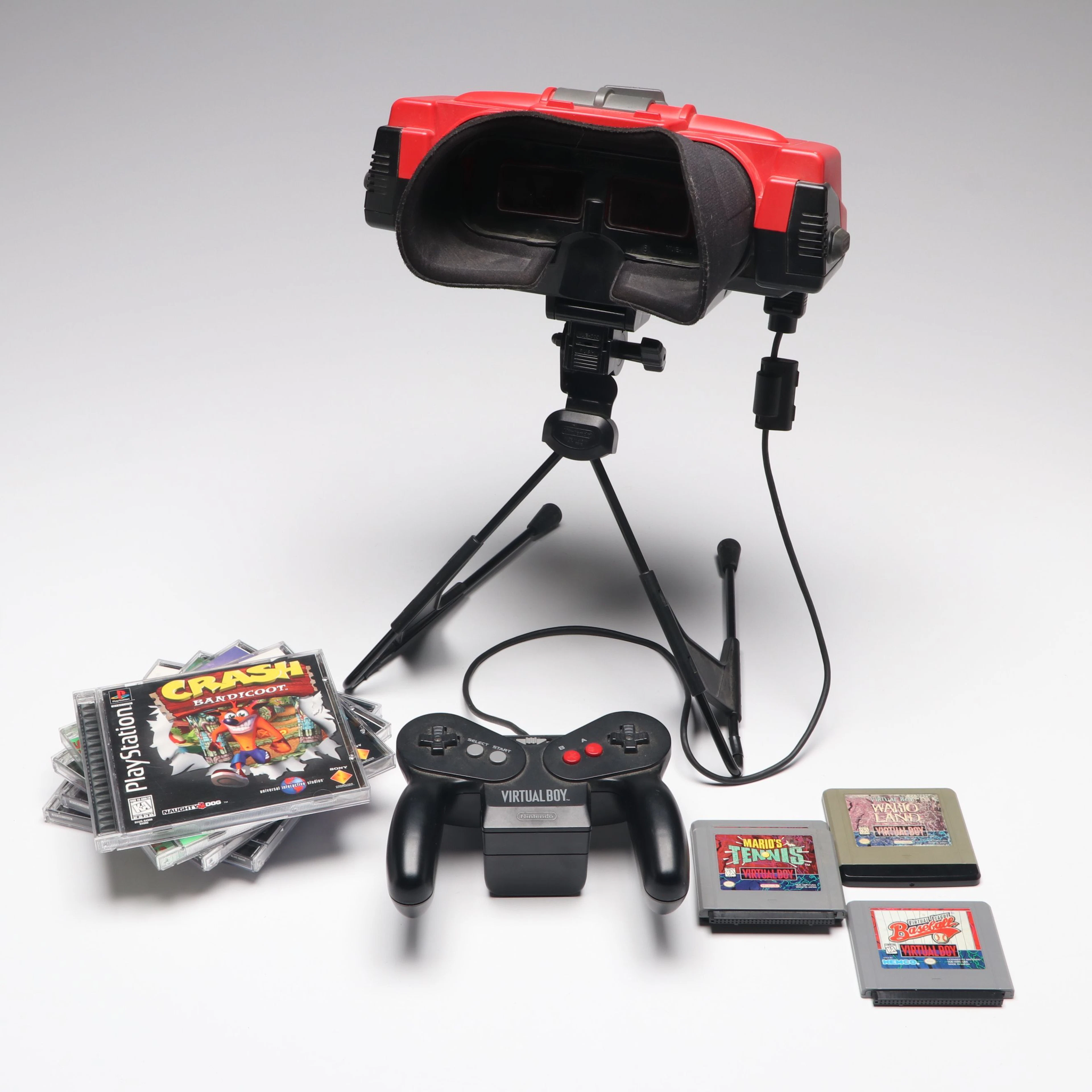 Nintendo Virtual Boy Console with PlayStation Games, 1990s