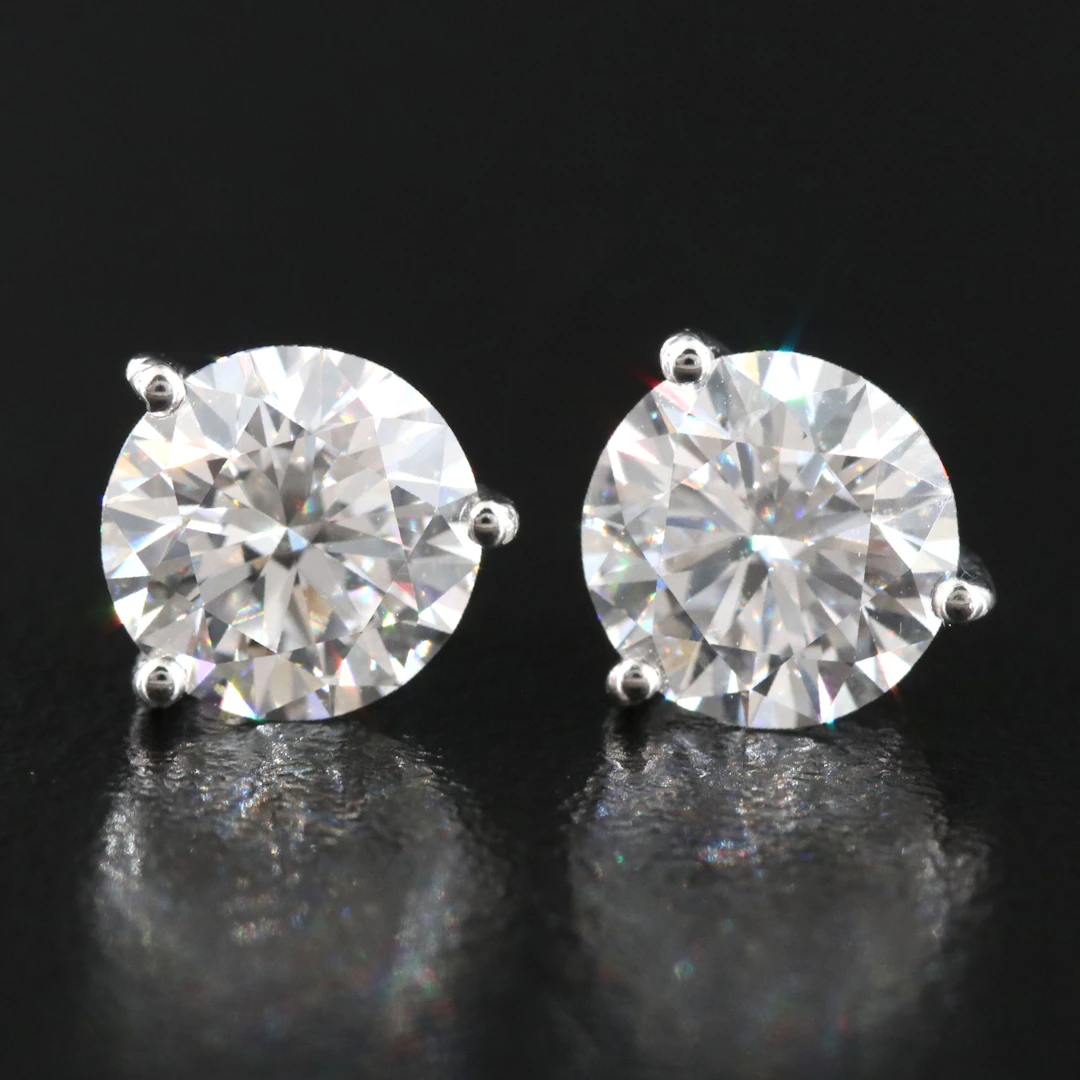 14K 3.08 CTW Lab Grown Diamond Earrings with IGI Reports