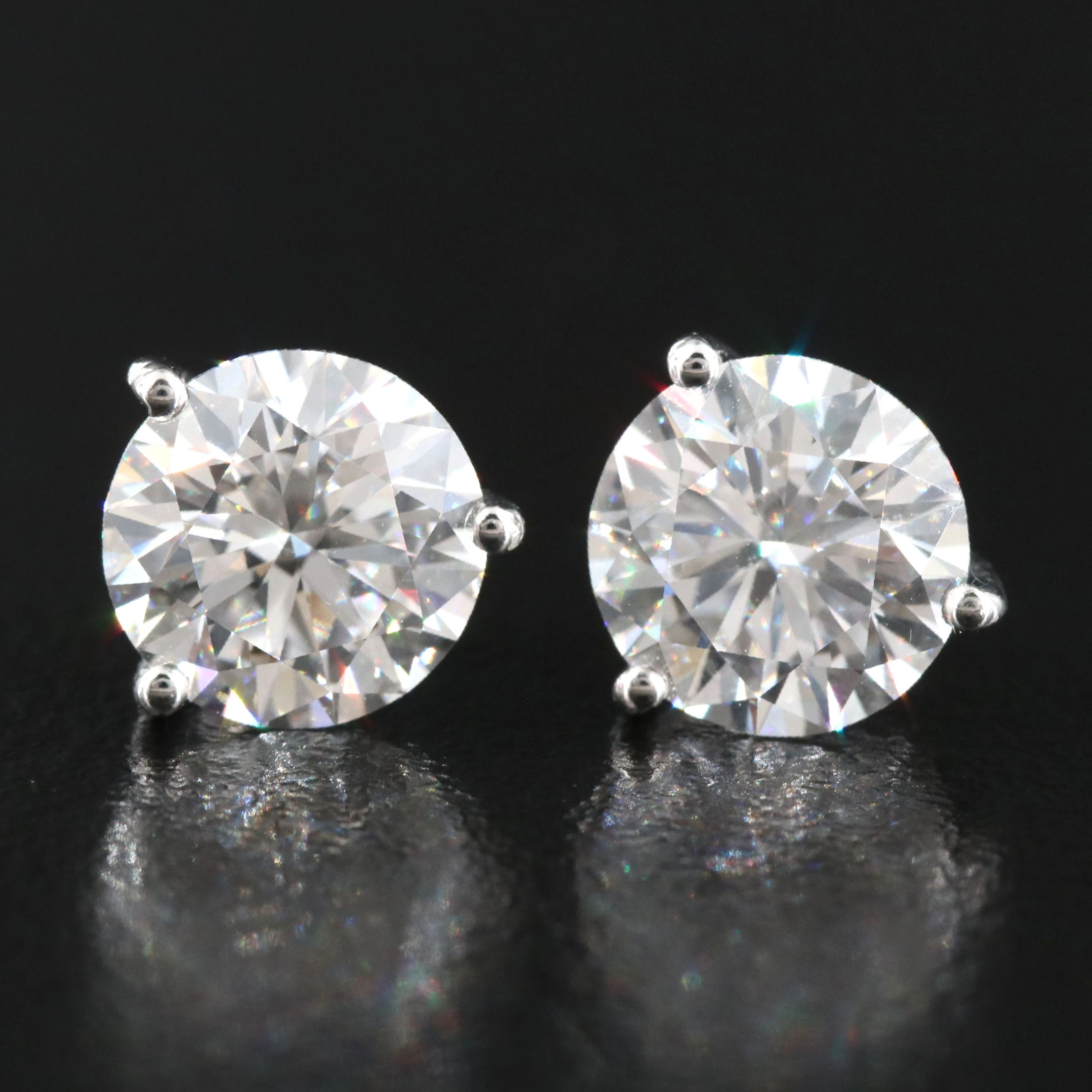 14K 3.08 CTW Lab Grown Diamond Earrings with IGI Reports