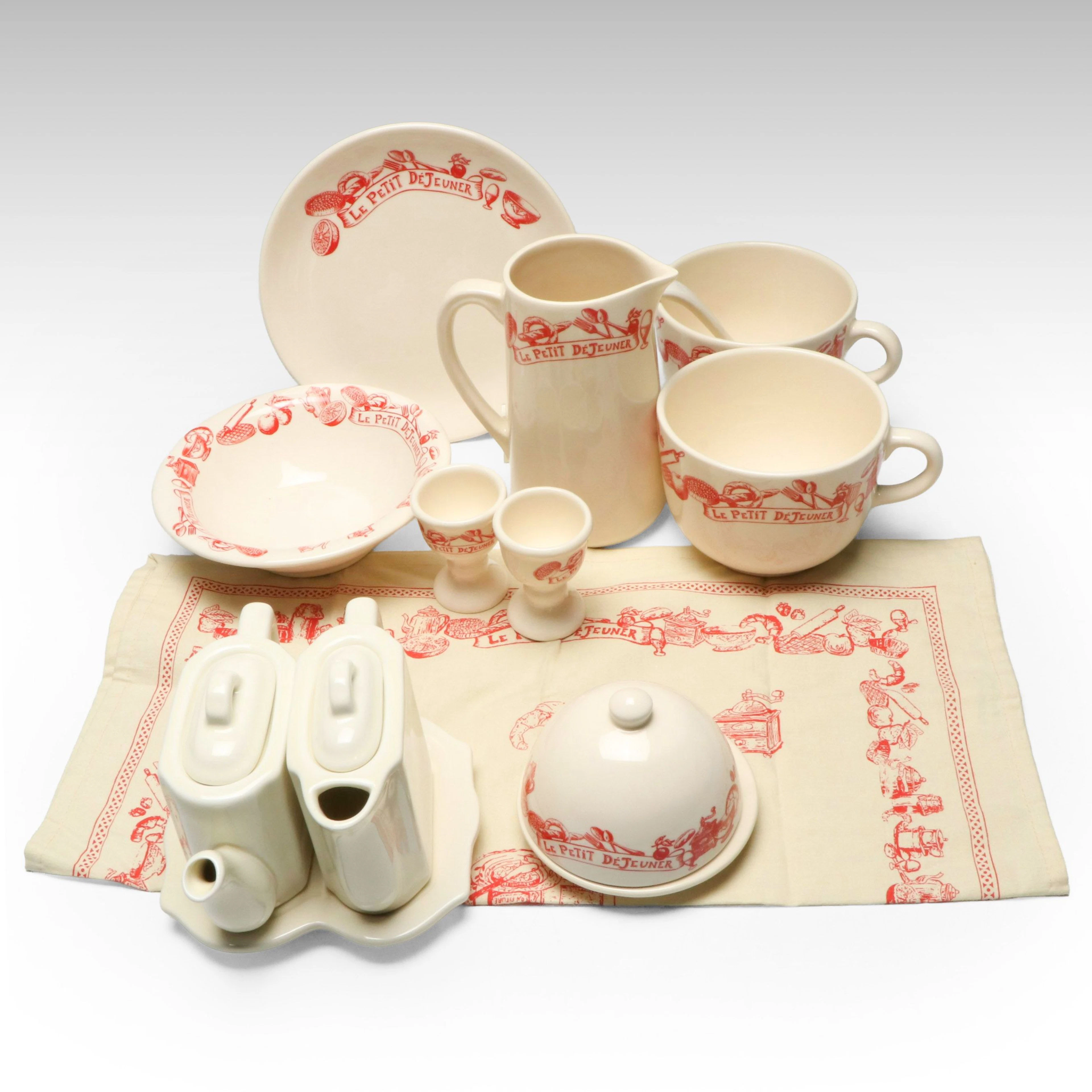 Comptoir de Famille "Le Petit Dejeuner" Ceramic Dinnerware with Tea for Two Set
