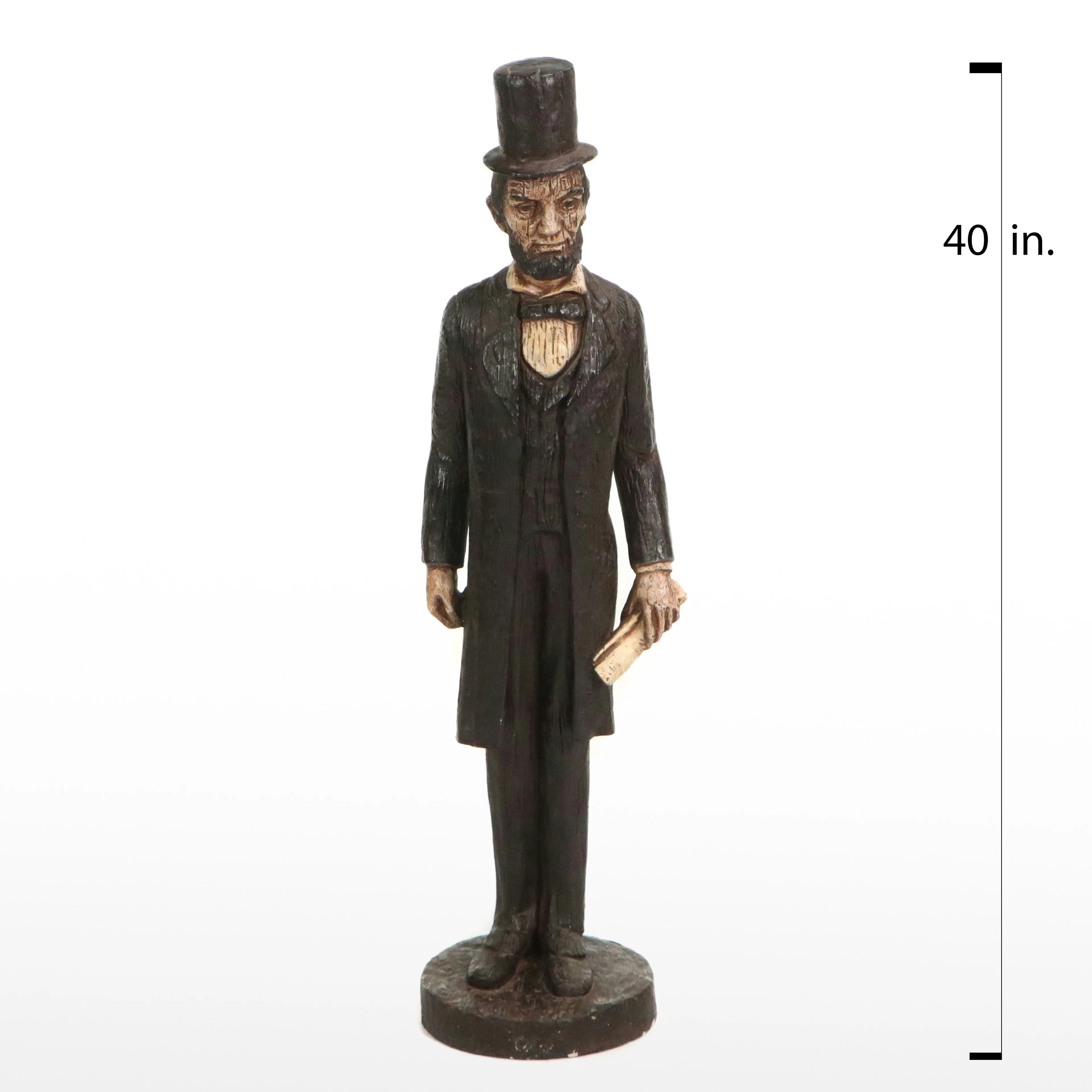 Abraham Lincoln with Gettysburg Address Metal Statue