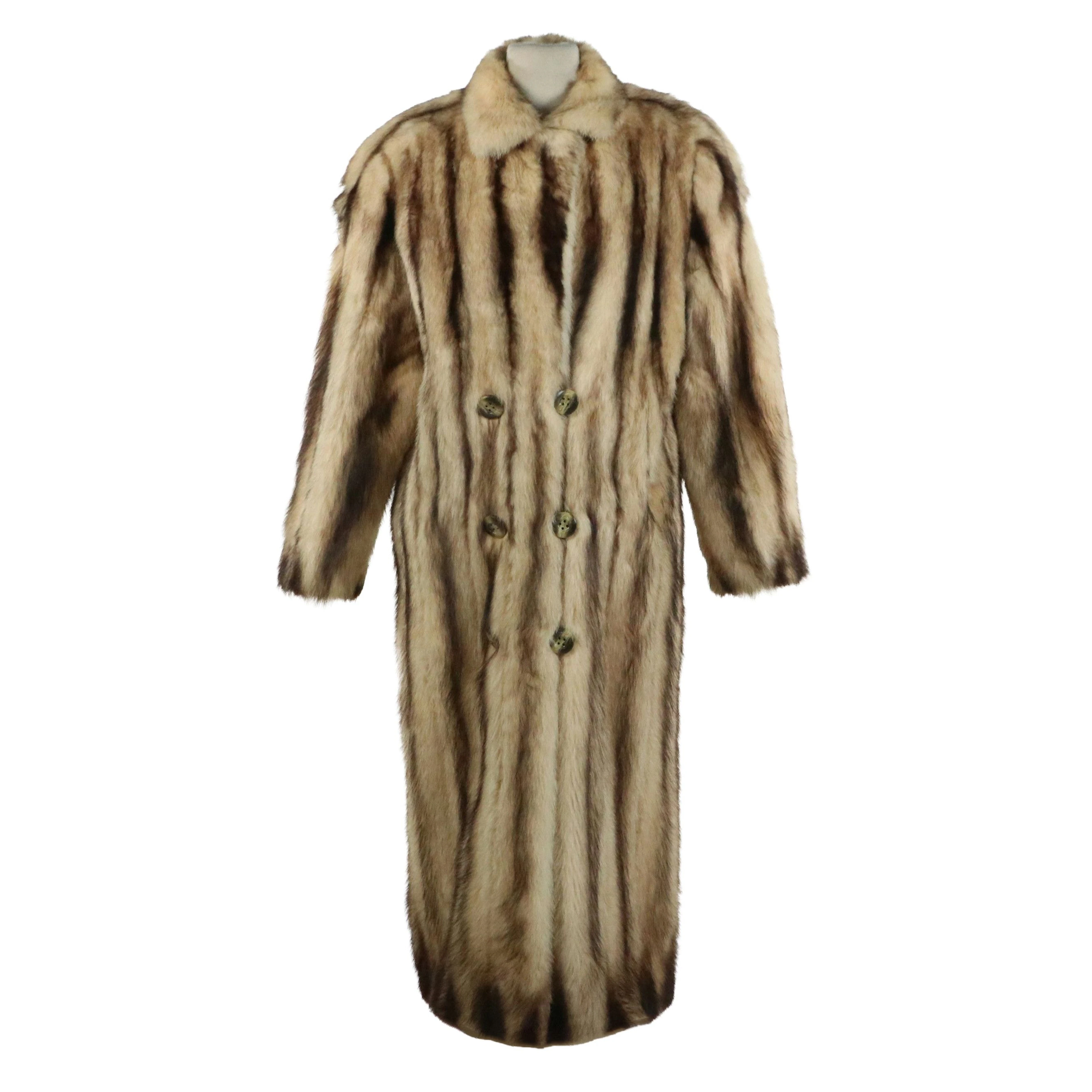 Courrèges Paris Fitch Fur Double-Breasted Trench Coat, circa 1980